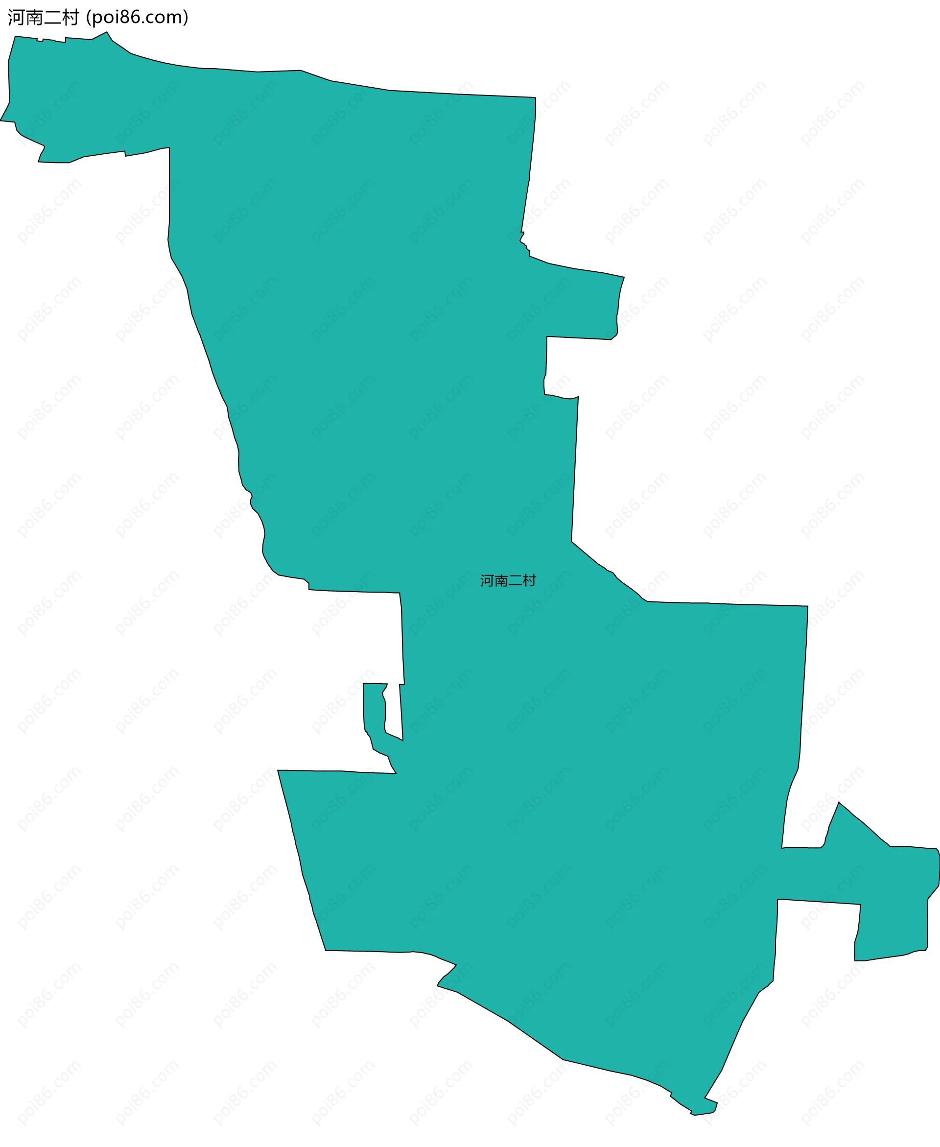 河南二村边界地图