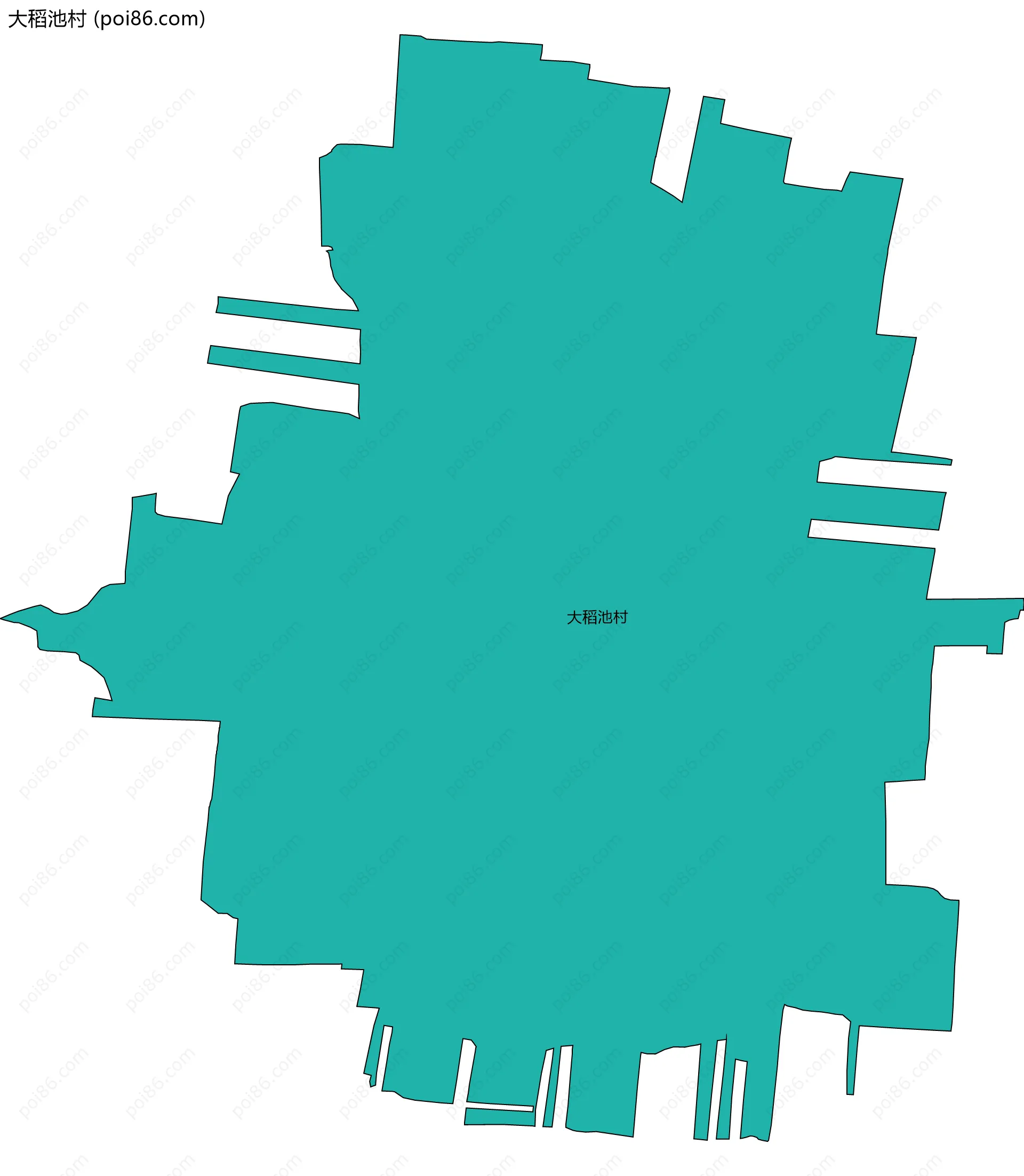 大稻池村边界地图