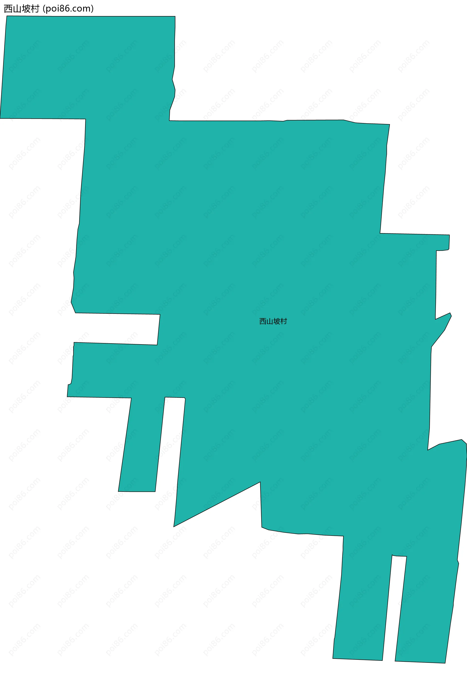 西山坡村边界地图