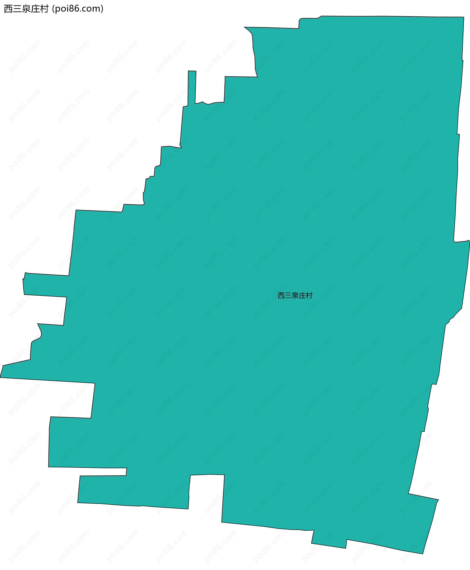 西三泉庄村边界地图