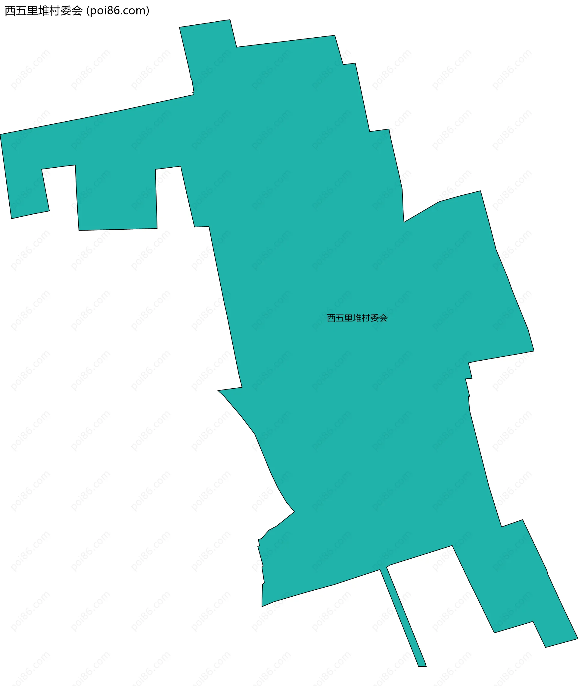 西五里堆村委会边界地图