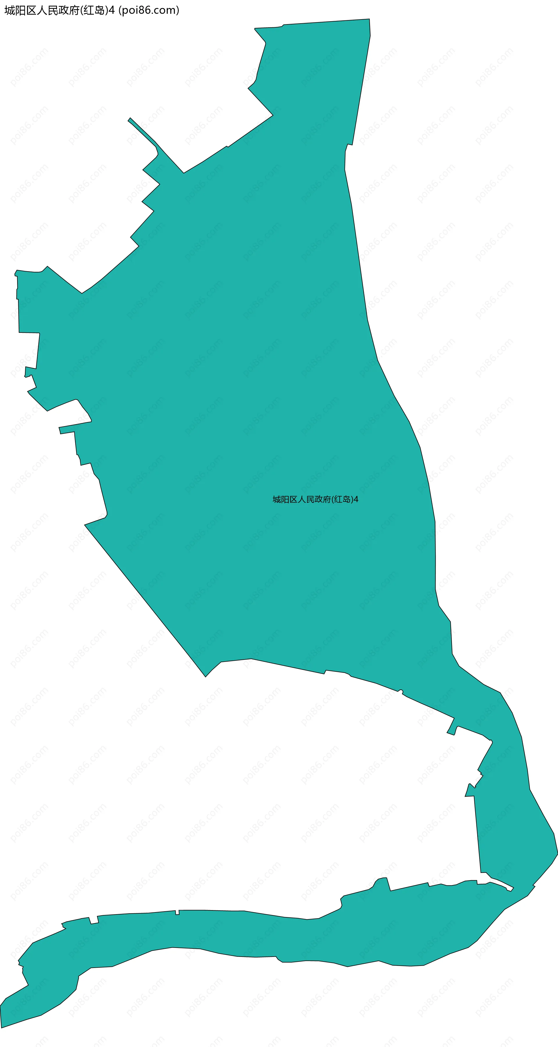 城阳区人民政府(红岛)4边界地图