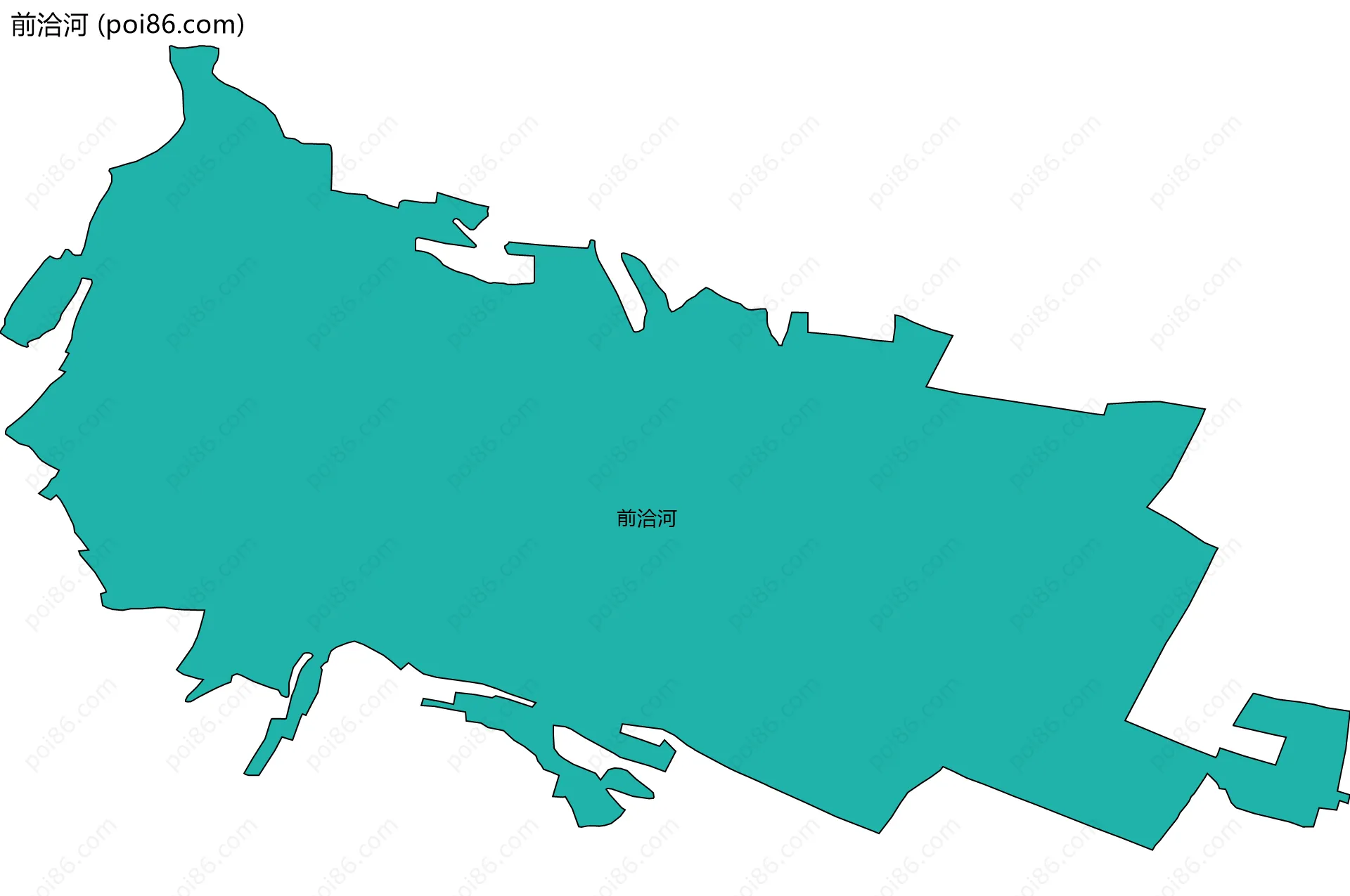 前洽河边界地图