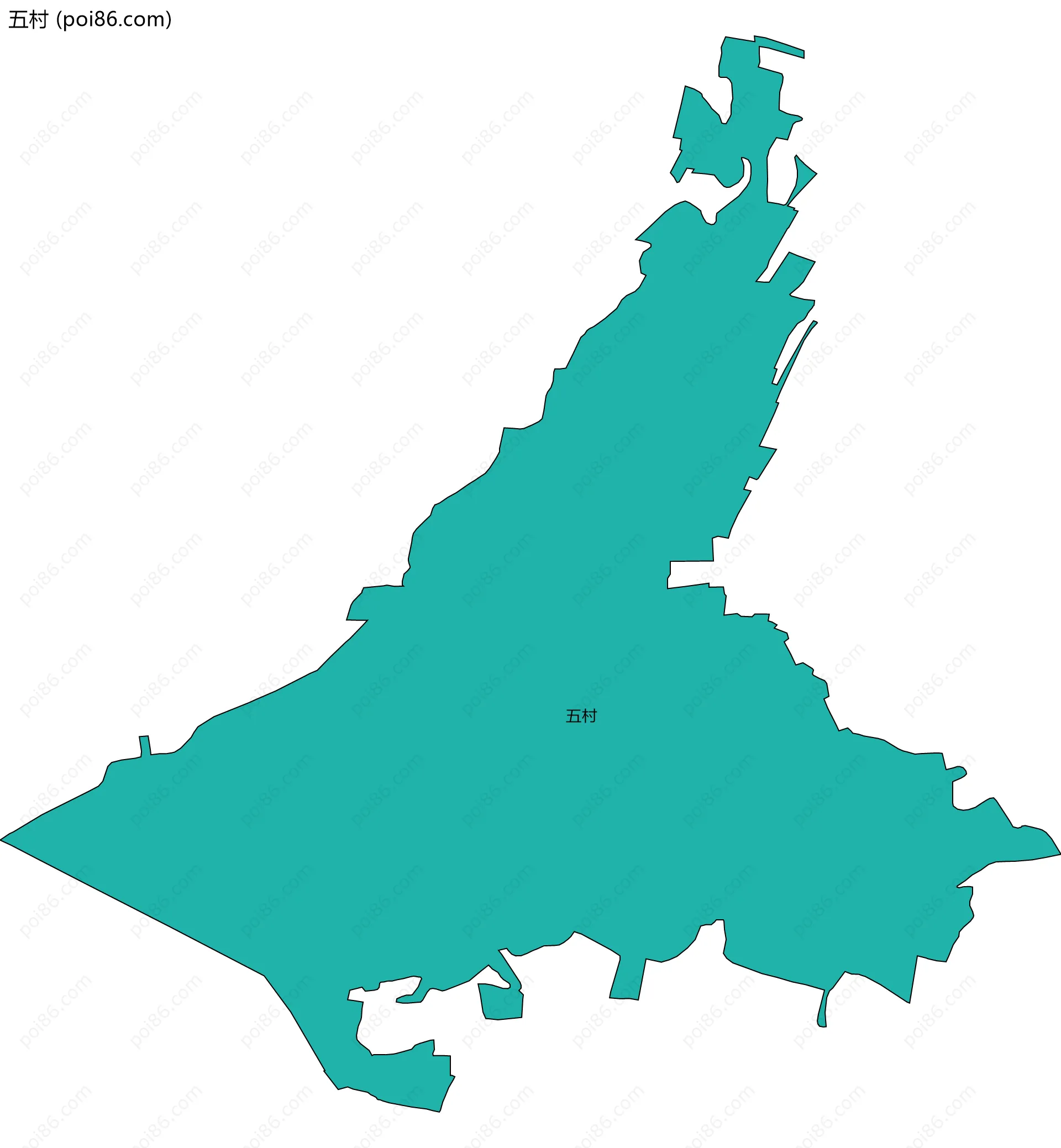 五村边界地图
