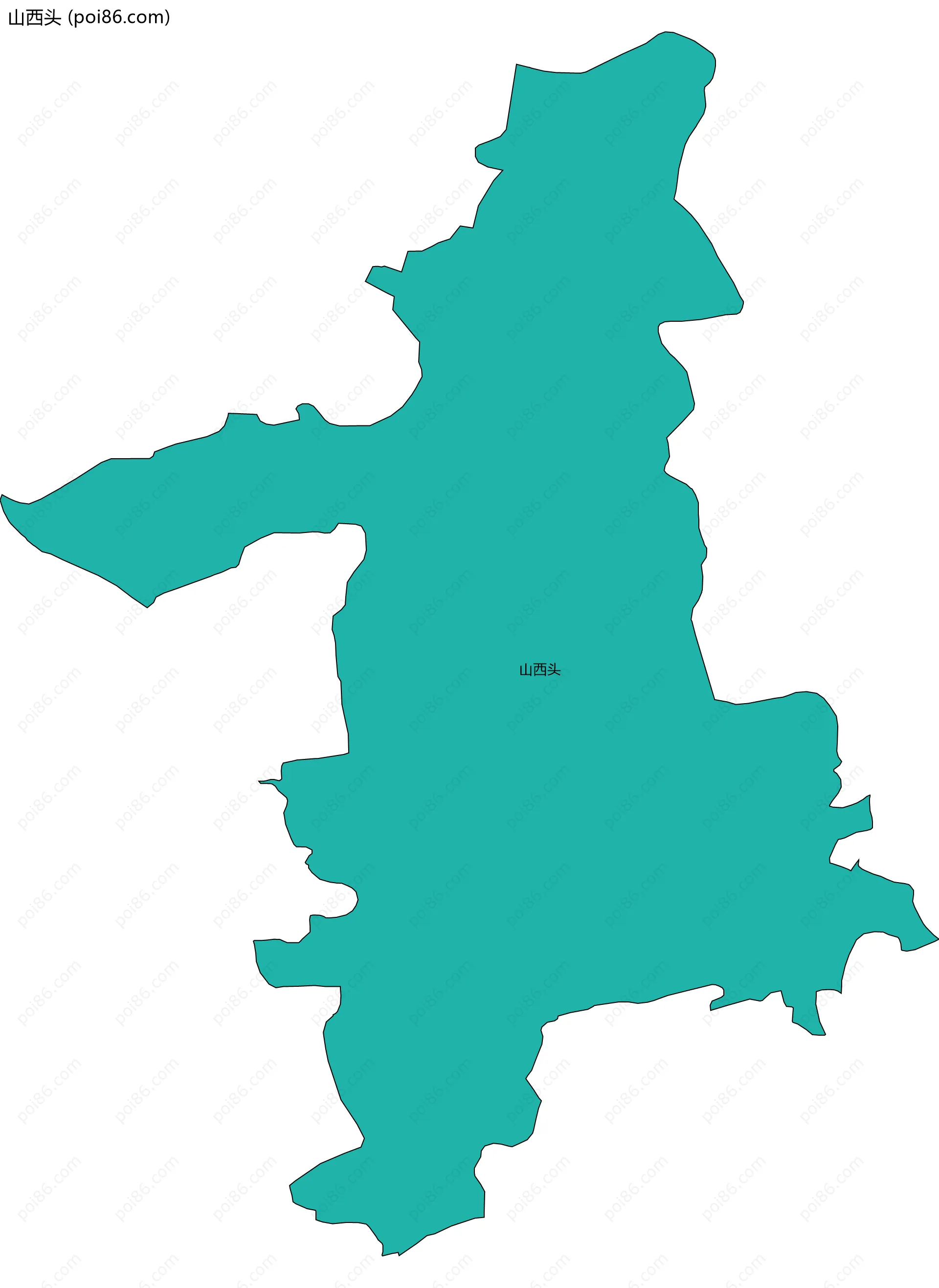 山西头边界地图