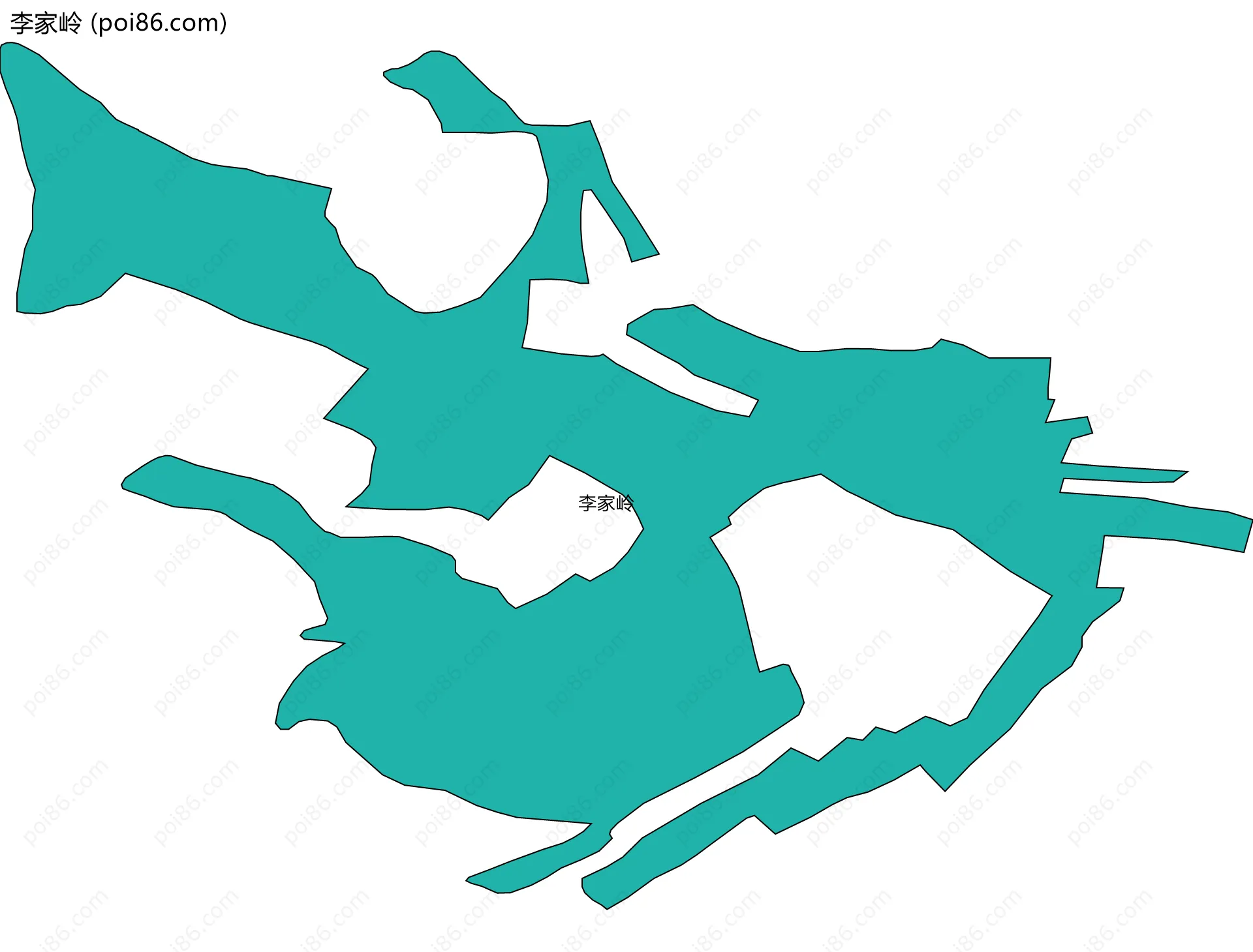 李家岭边界地图