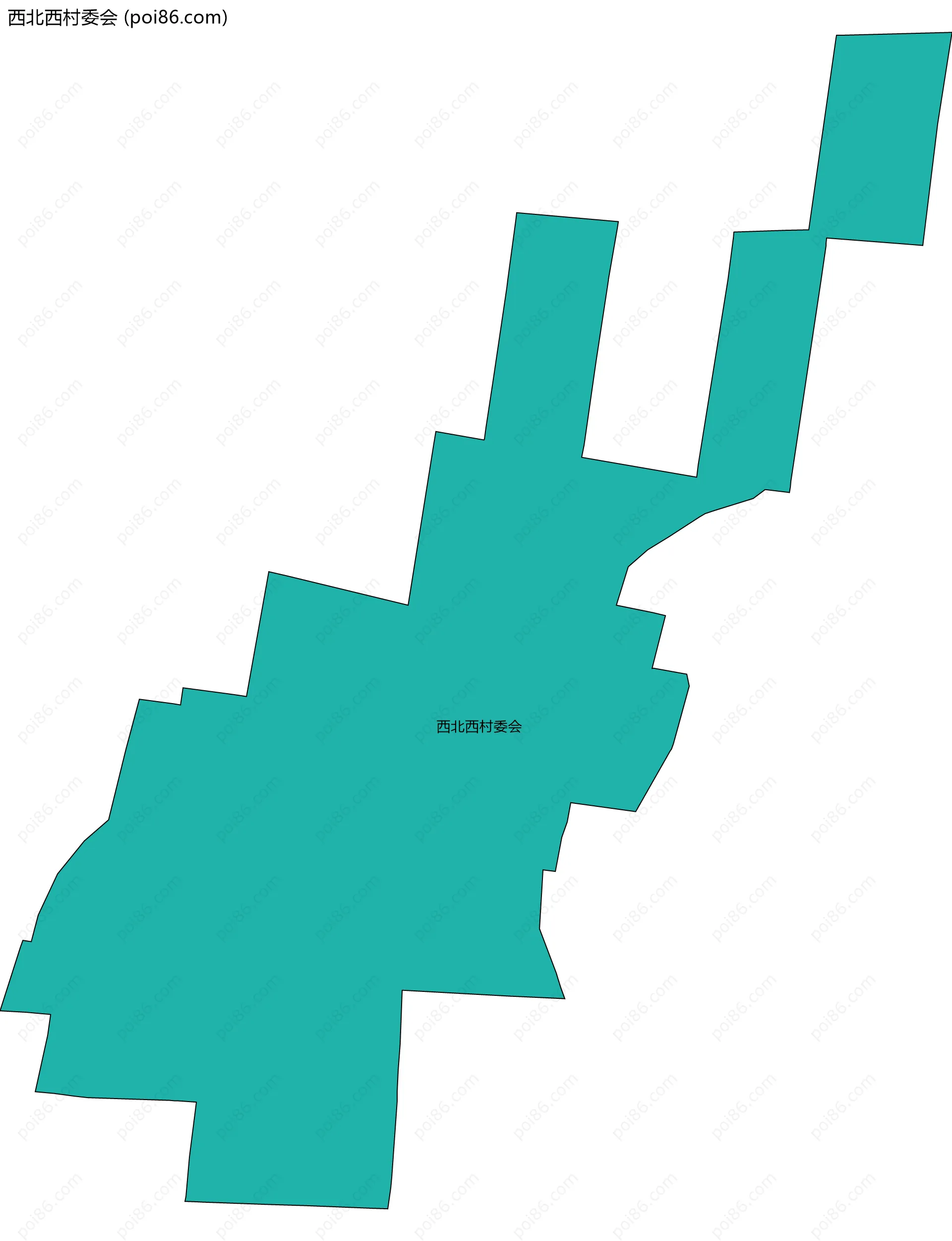 西北西村委会边界地图