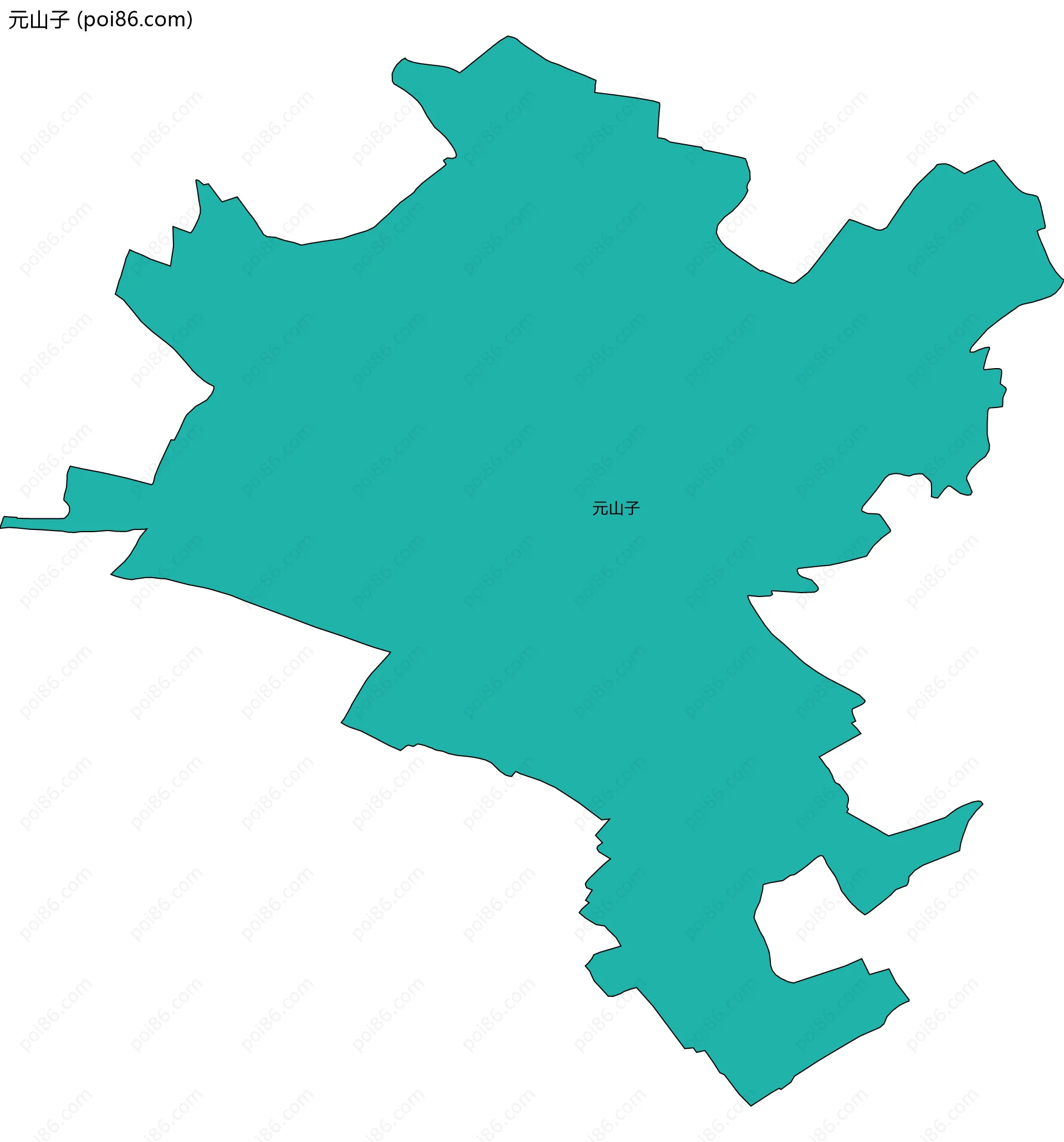 元山子边界地图