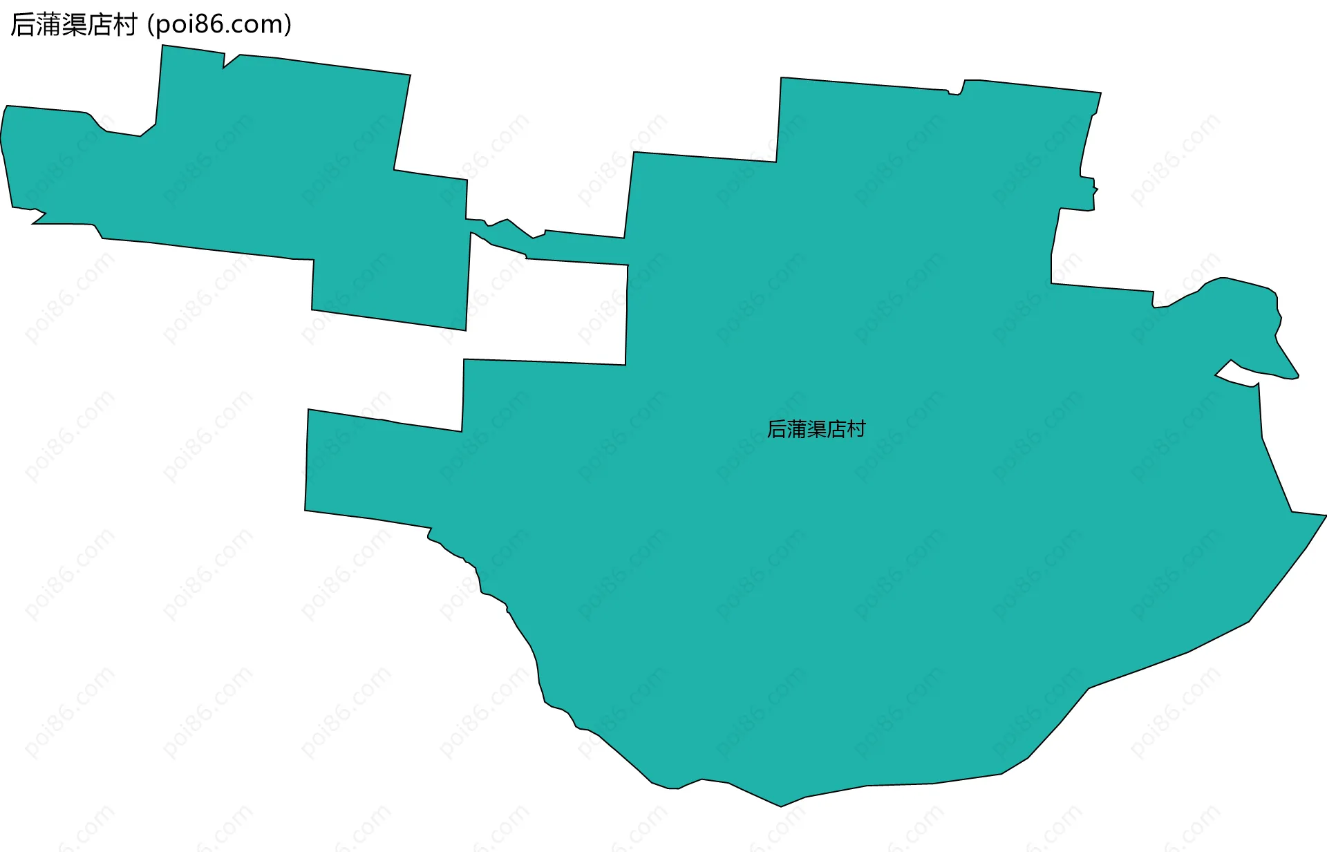 后蒲渠店村边界地图