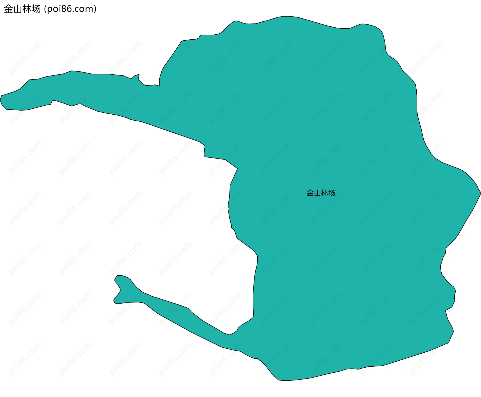 金山林场边界地图(五级行政区划)