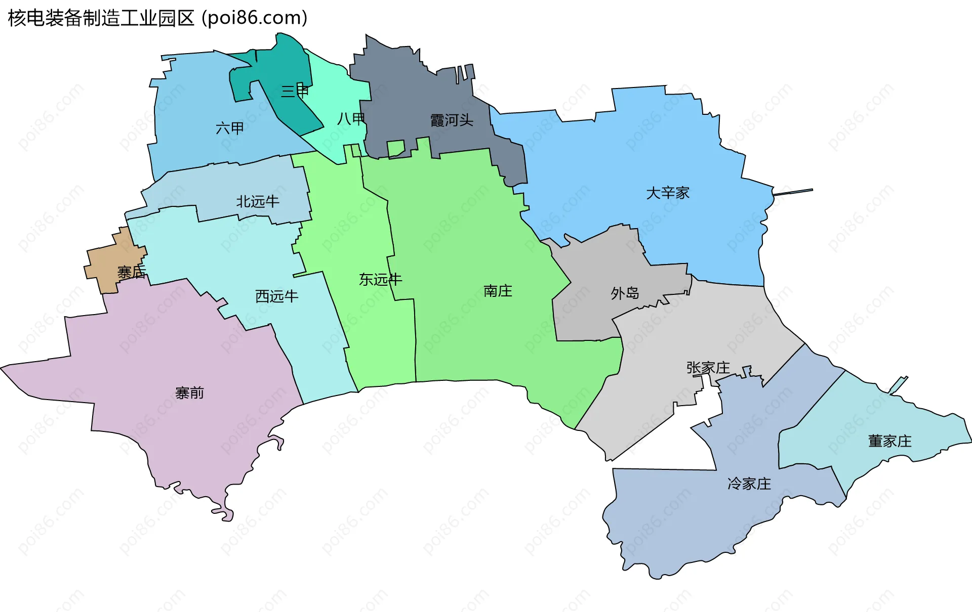 核电装备制造工业园区边界地图(五级行政区划)