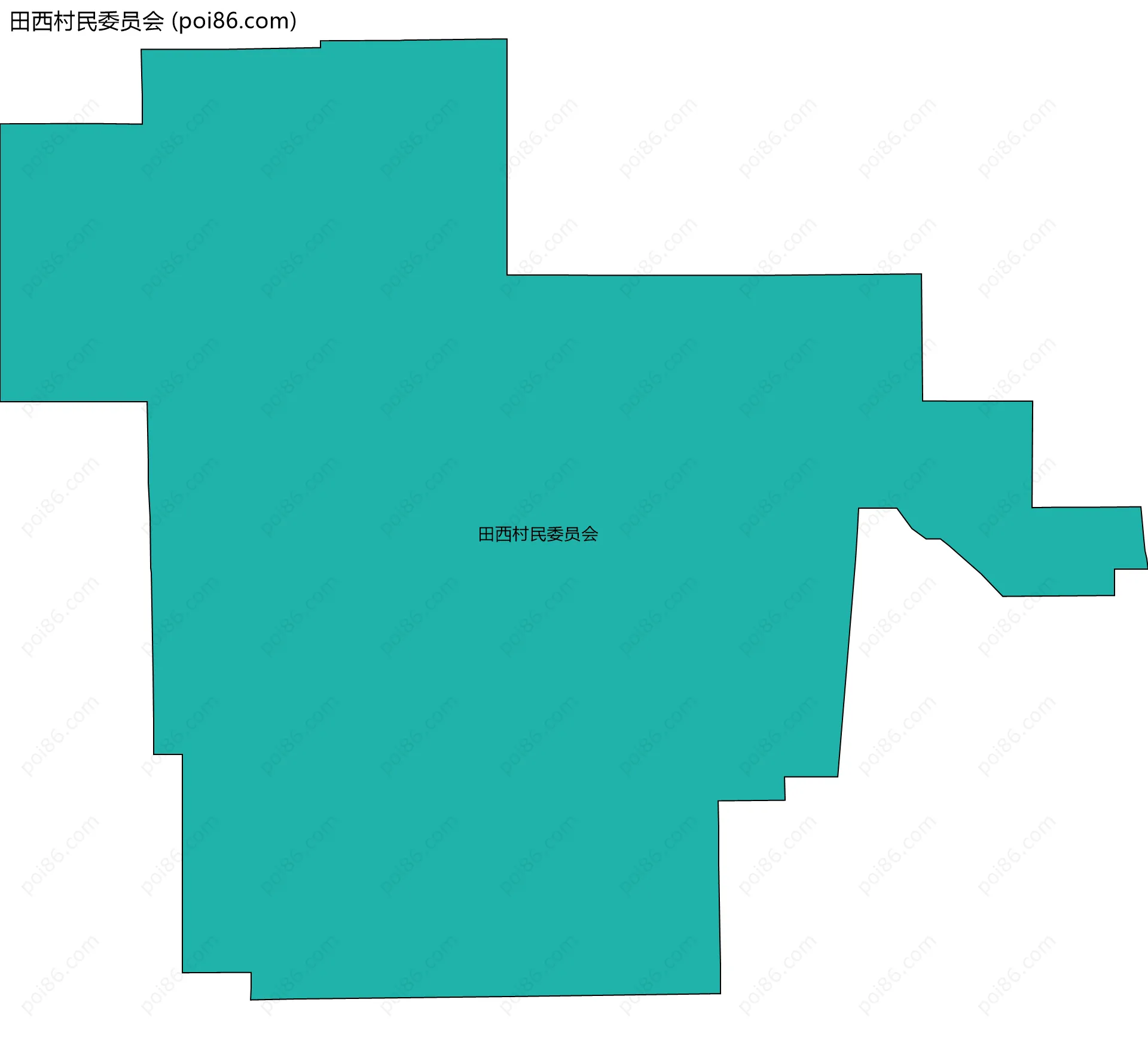 田西村民委员会边界地图