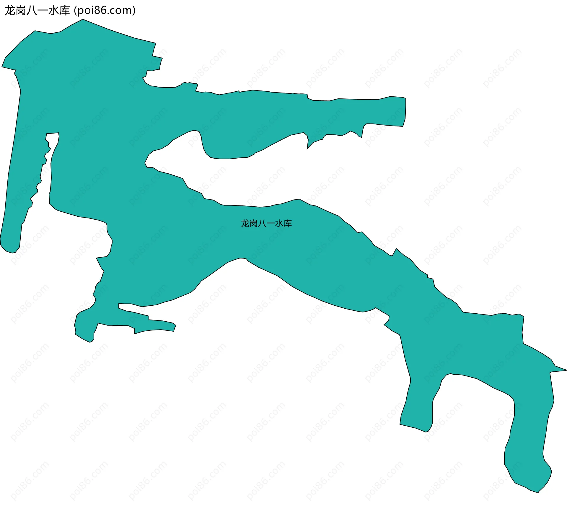 龙岗八一水库边界地图