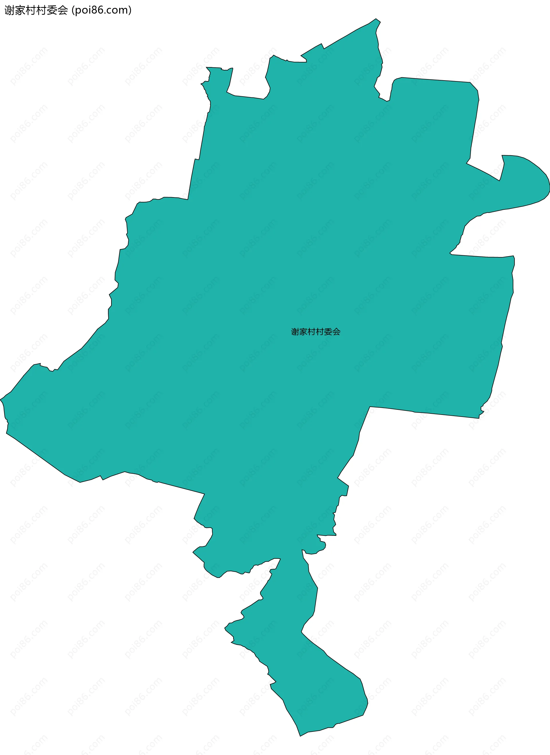 谢家村村委会边界地图