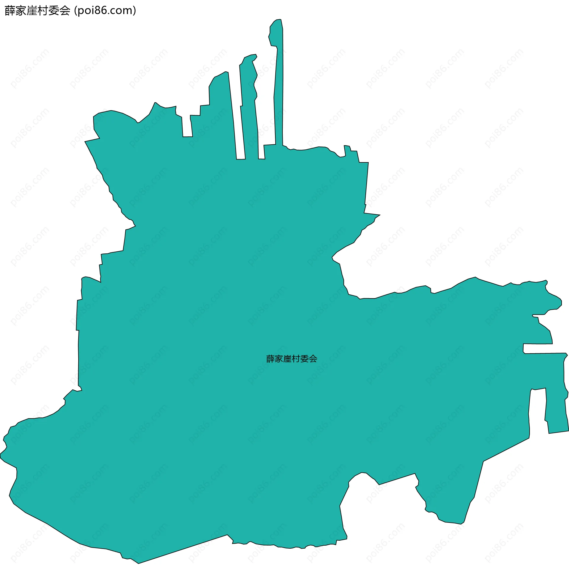 薛家崖村委会边界地图