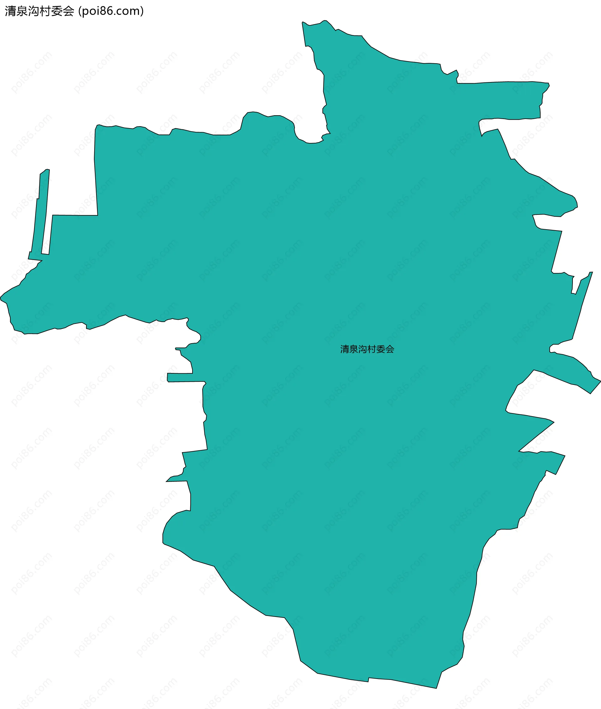 清泉沟村委会边界地图