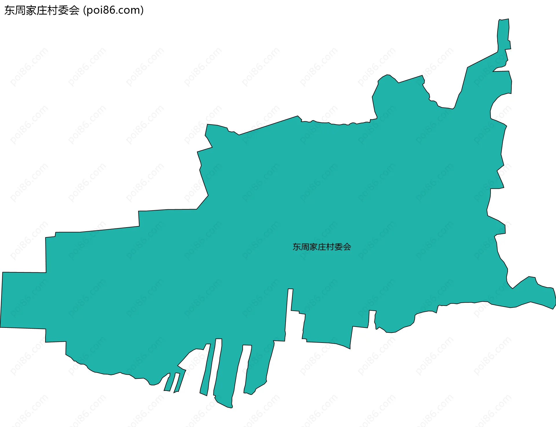 东周家庄村委会边界地图