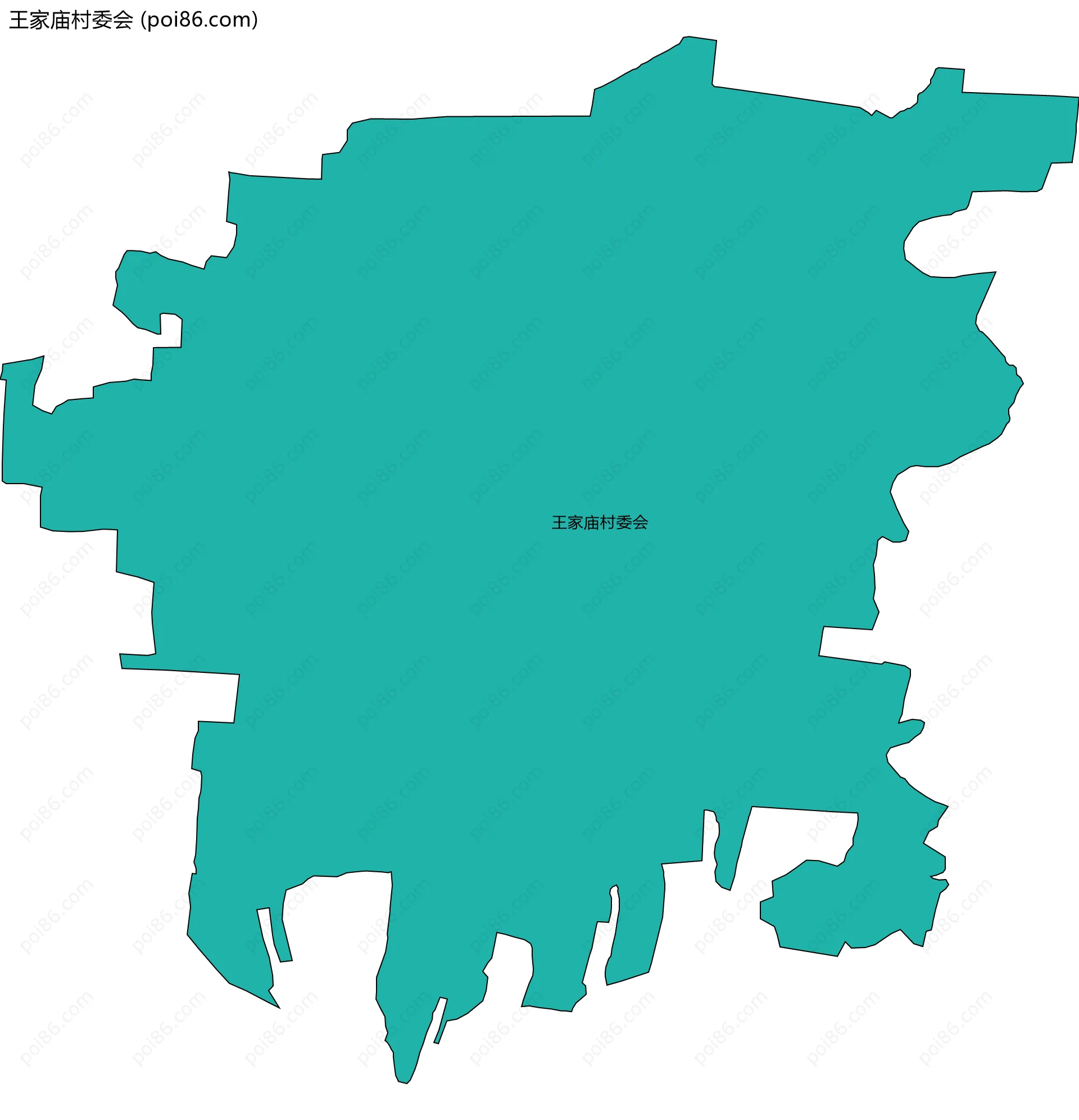 王家庙村委会边界地图