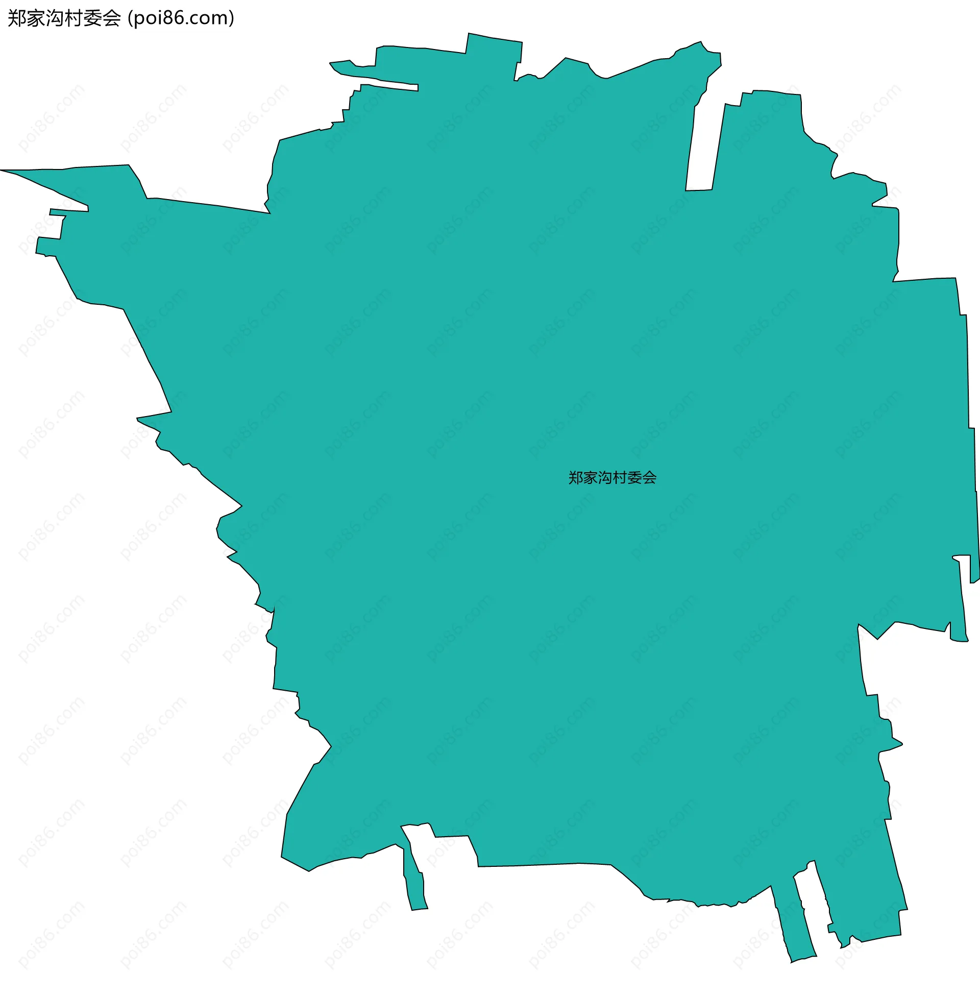 郑家沟村委会边界地图