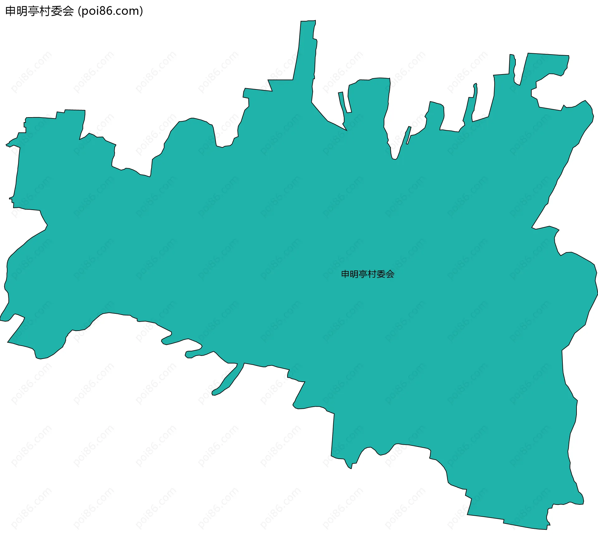 申明亭村委会边界地图