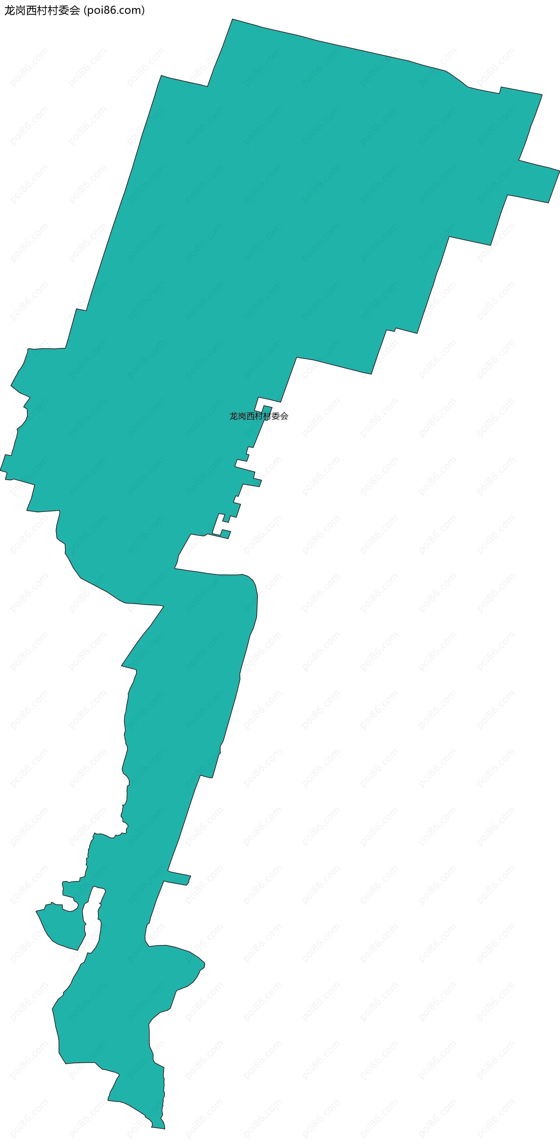 龙岗西村村委会边界地图