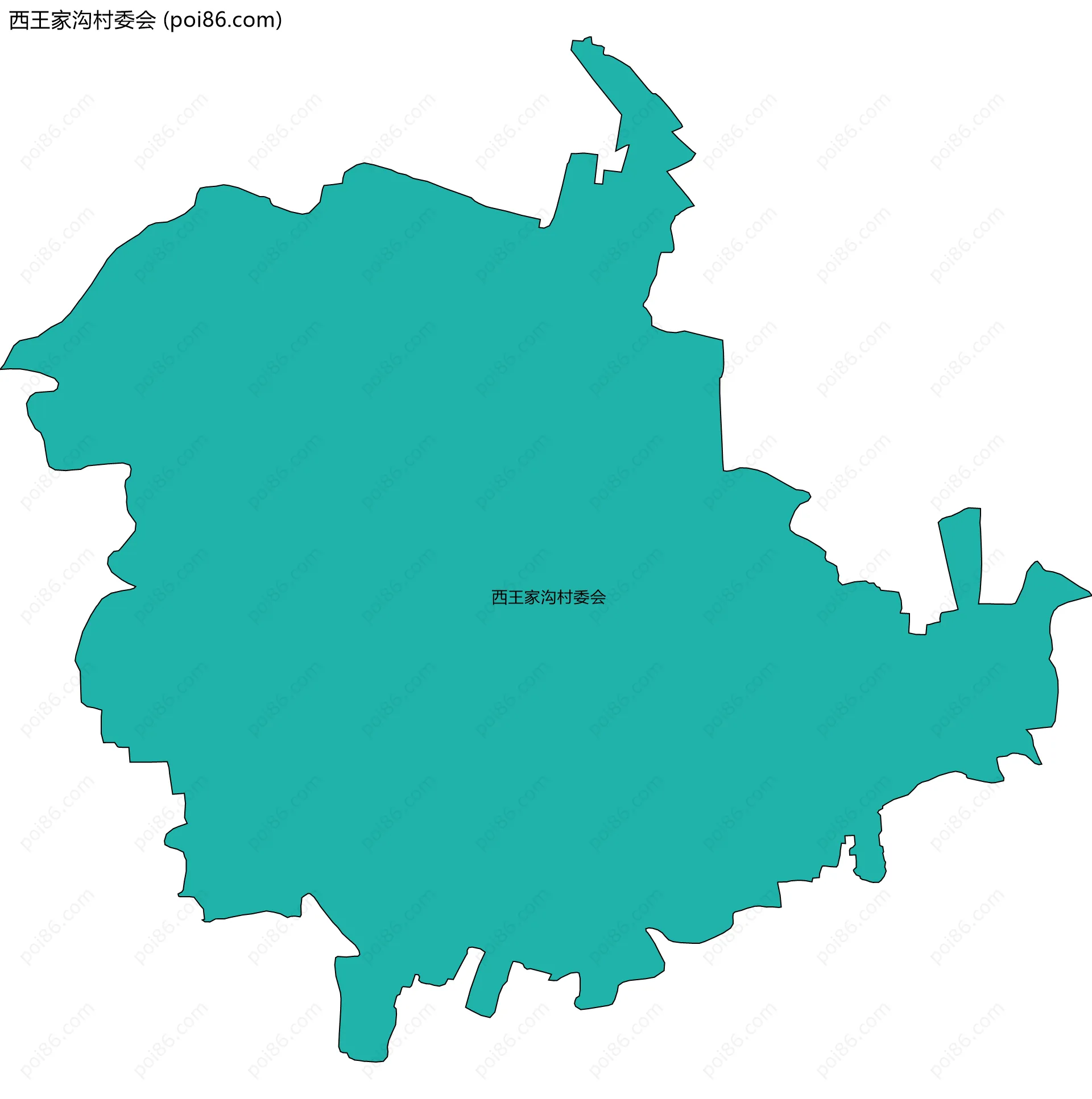 西王家沟村委会边界地图