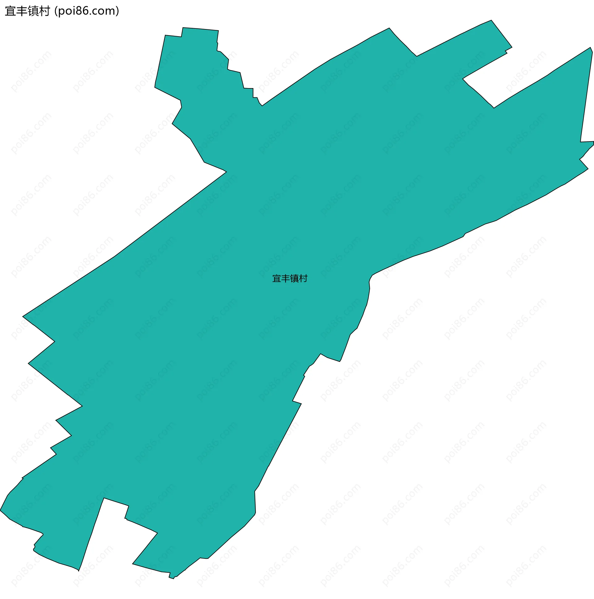 宜丰镇村边界地图