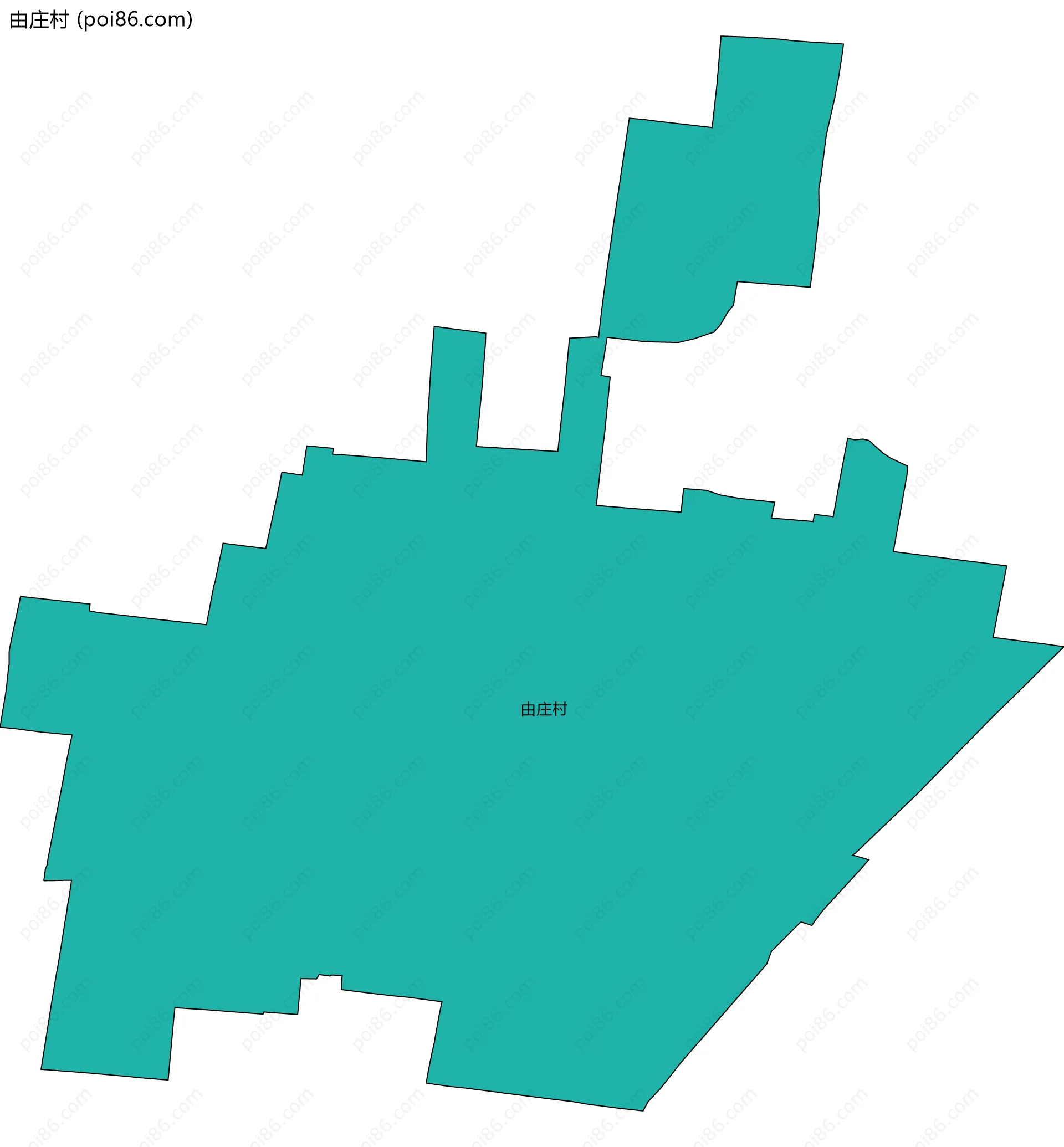 由庄村边界地图