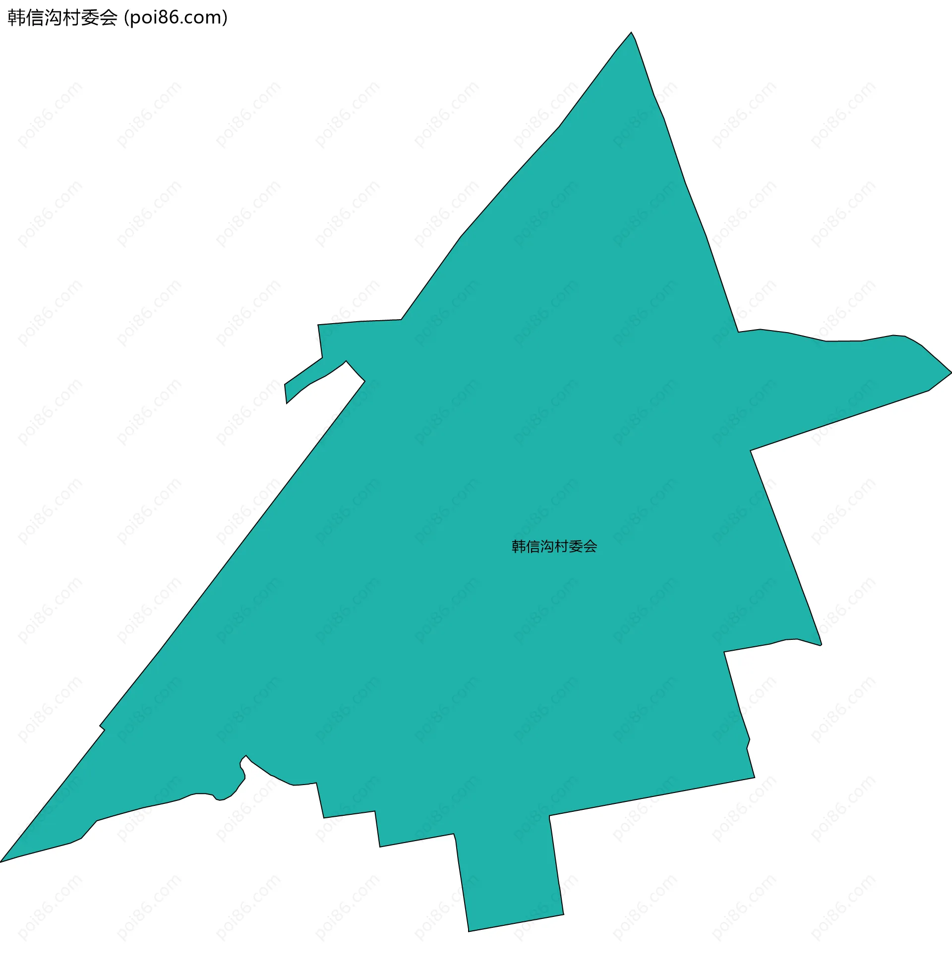 韩信沟村委会边界地图