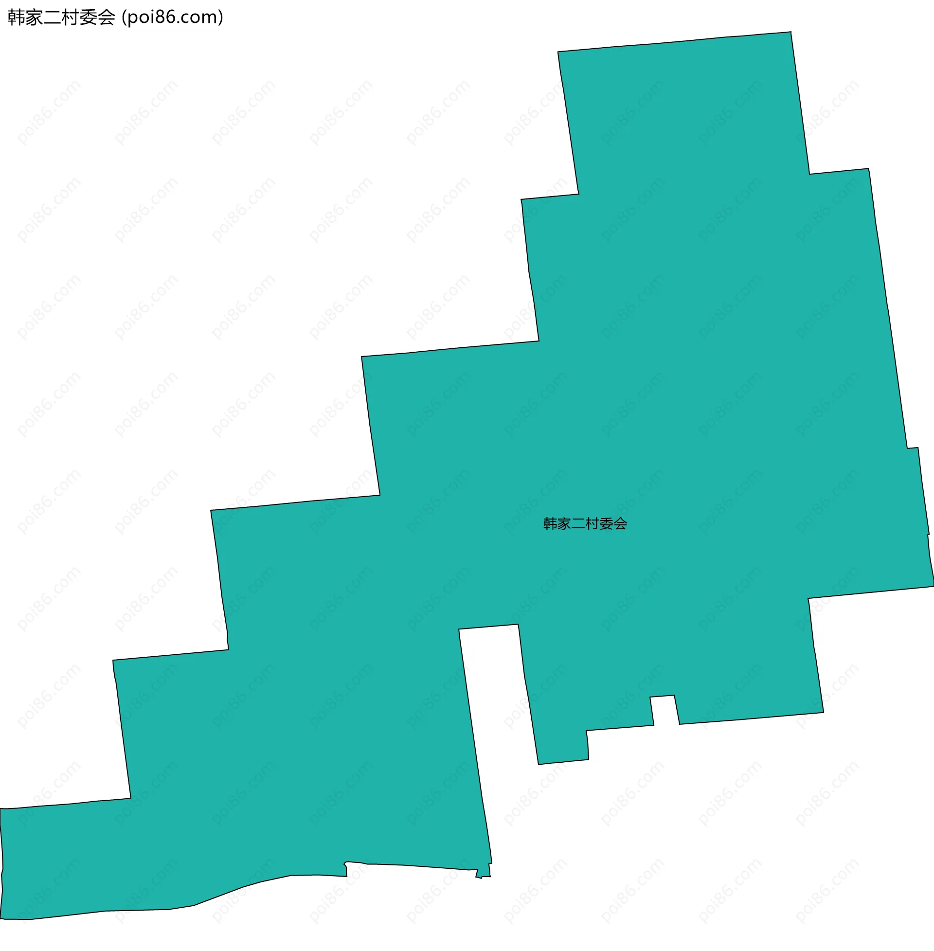 韩家二村委会边界地图