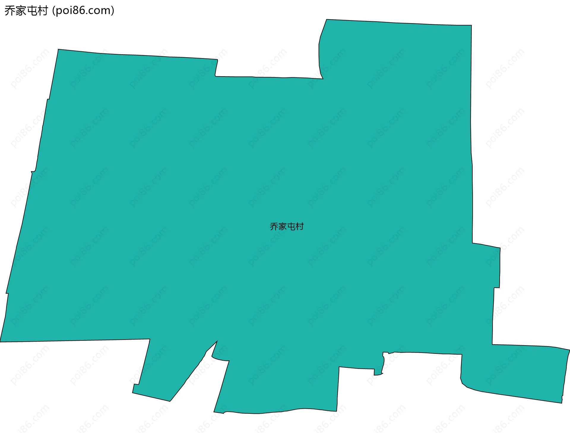 乔家屯村边界地图