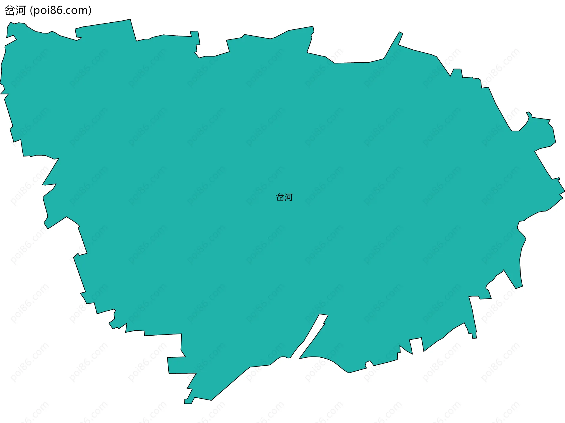 岔河边界地图