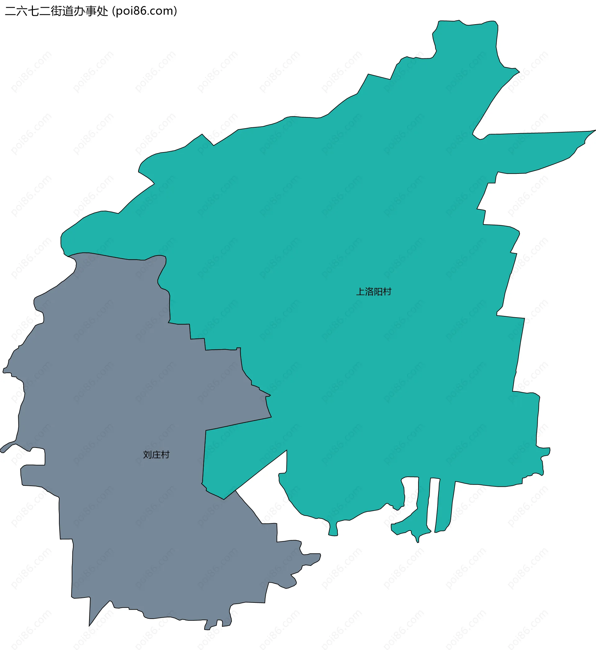 二六七二街道办事处边界地图(五级行政区划)