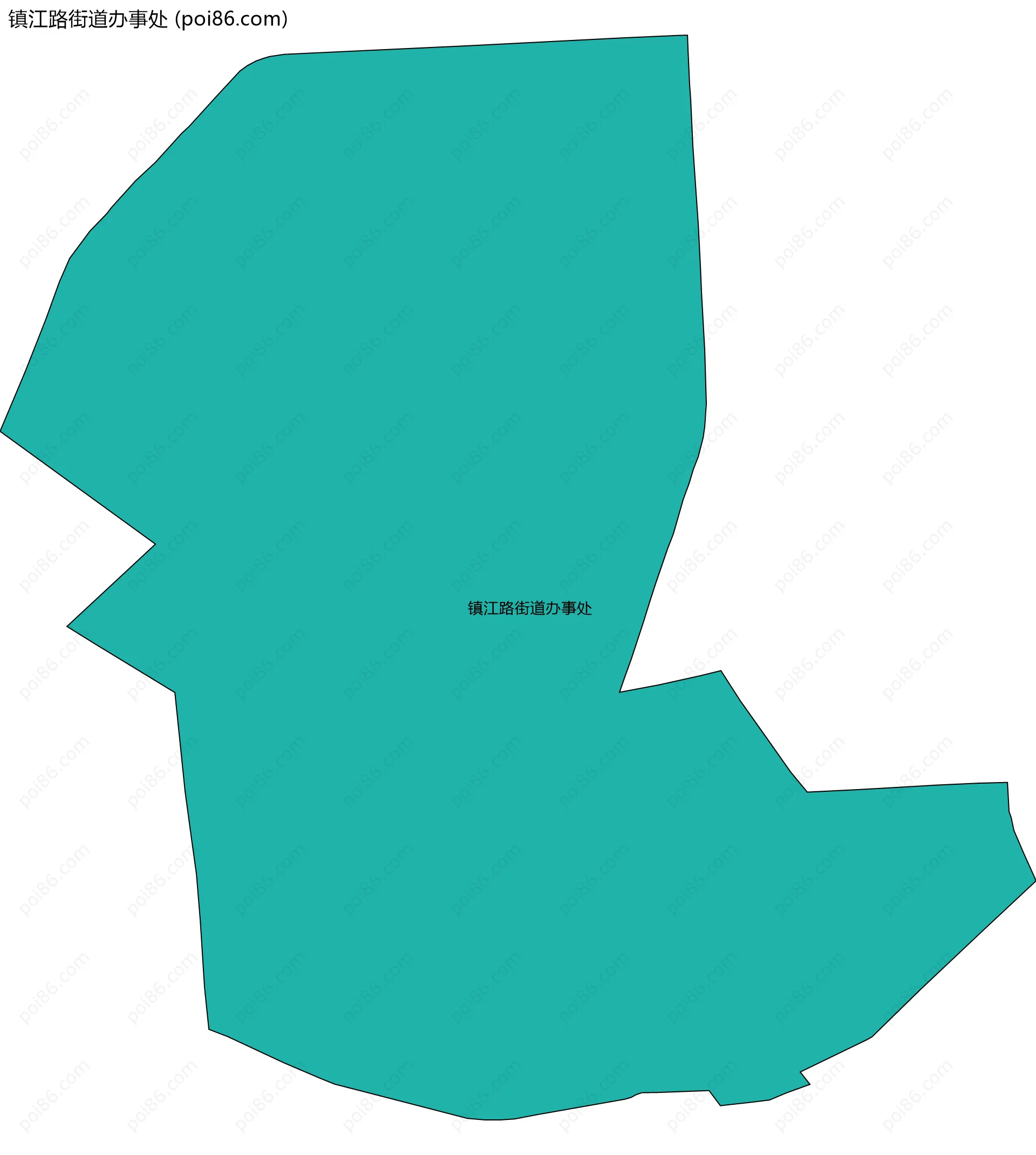 镇江路街道办事处边界地图(五级行政区划)