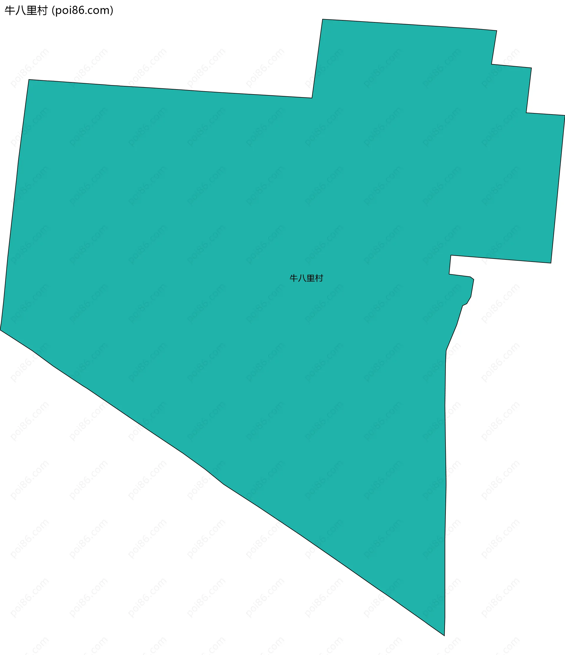 牛八里村边界地图