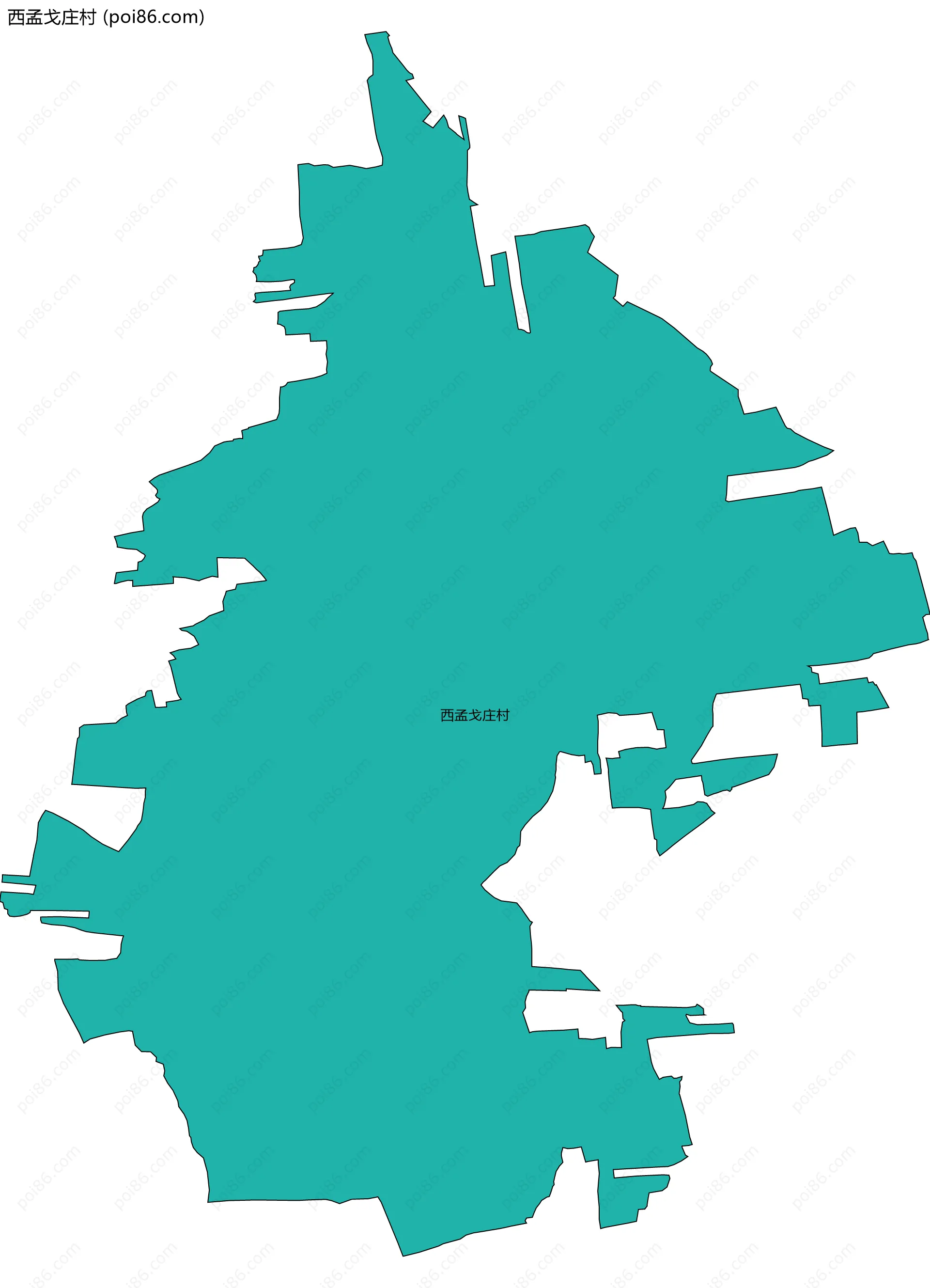 西孟戈庄村边界地图