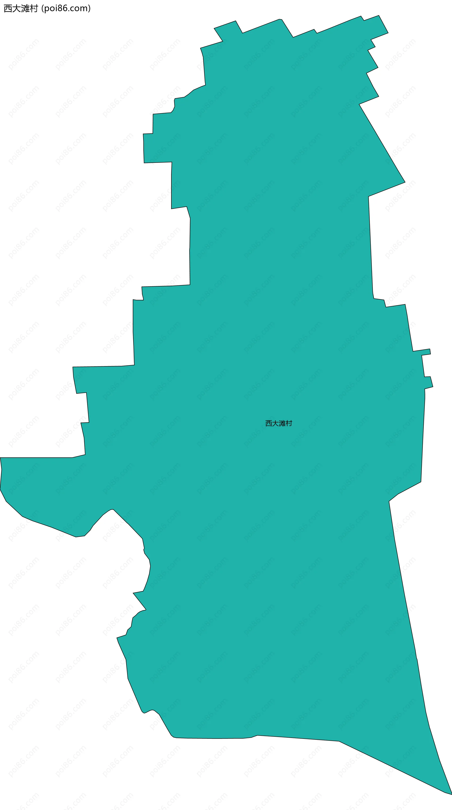 西大滩村边界地图
