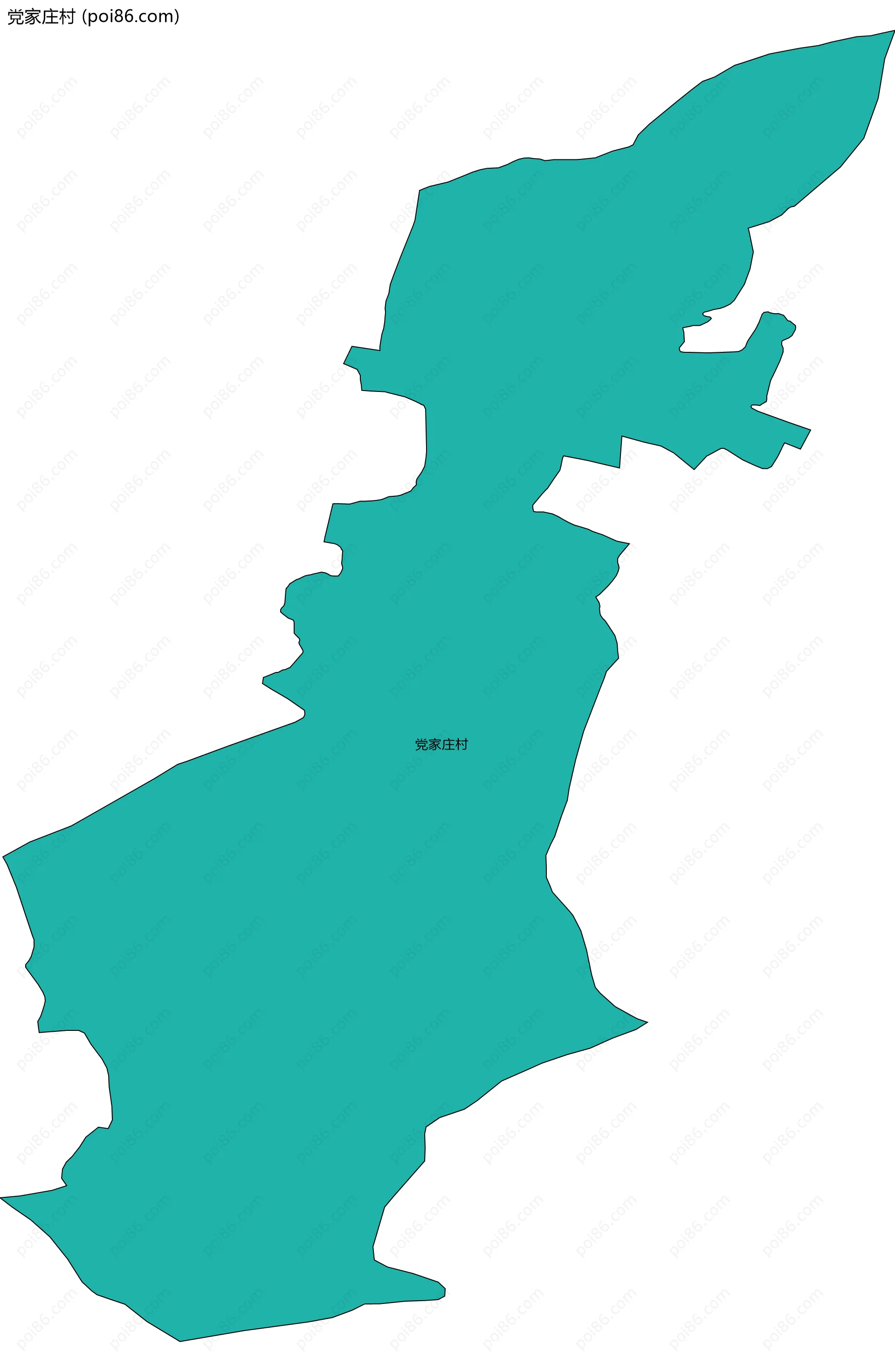 党家庄村边界地图