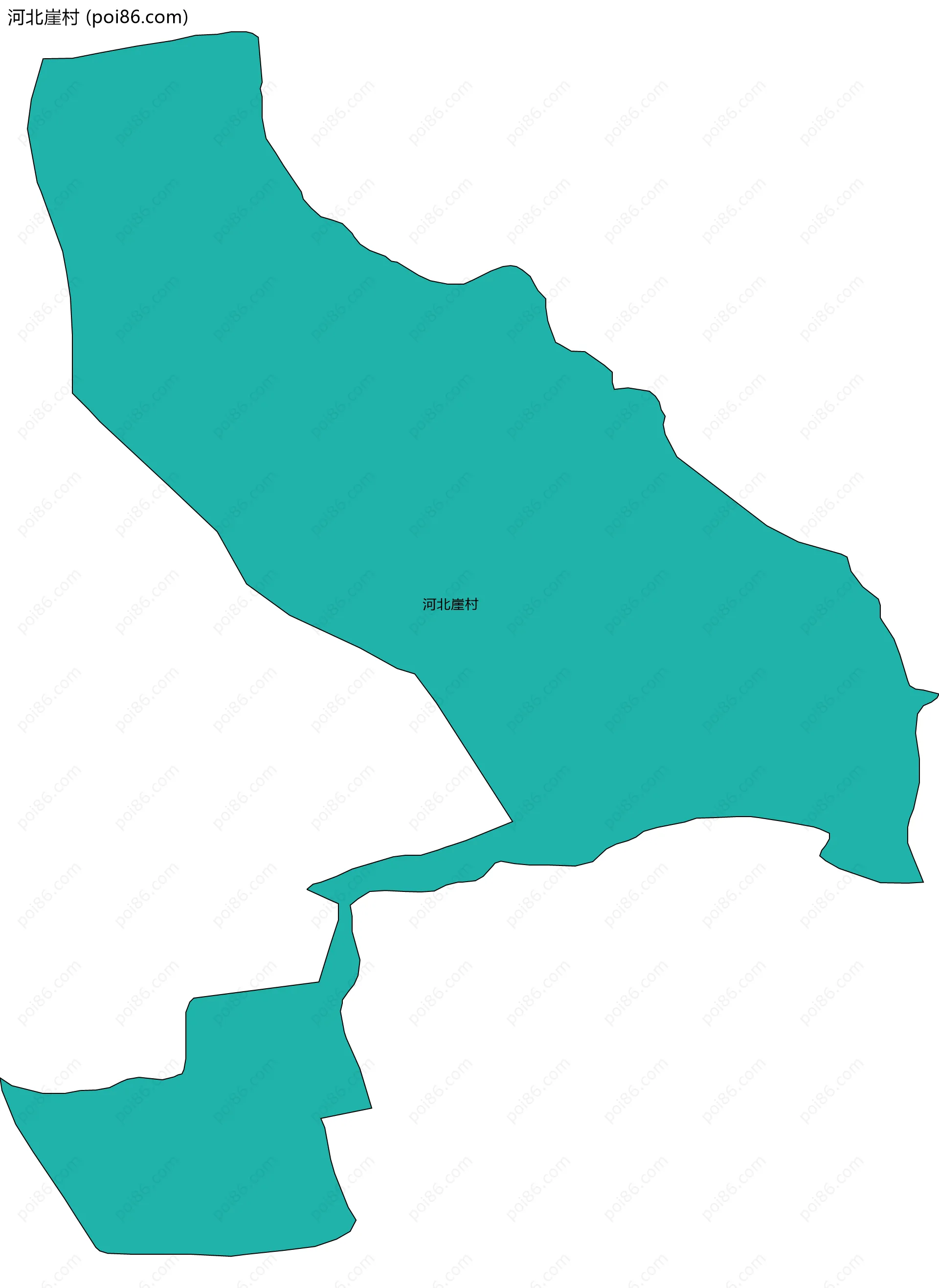 河北崖村边界地图