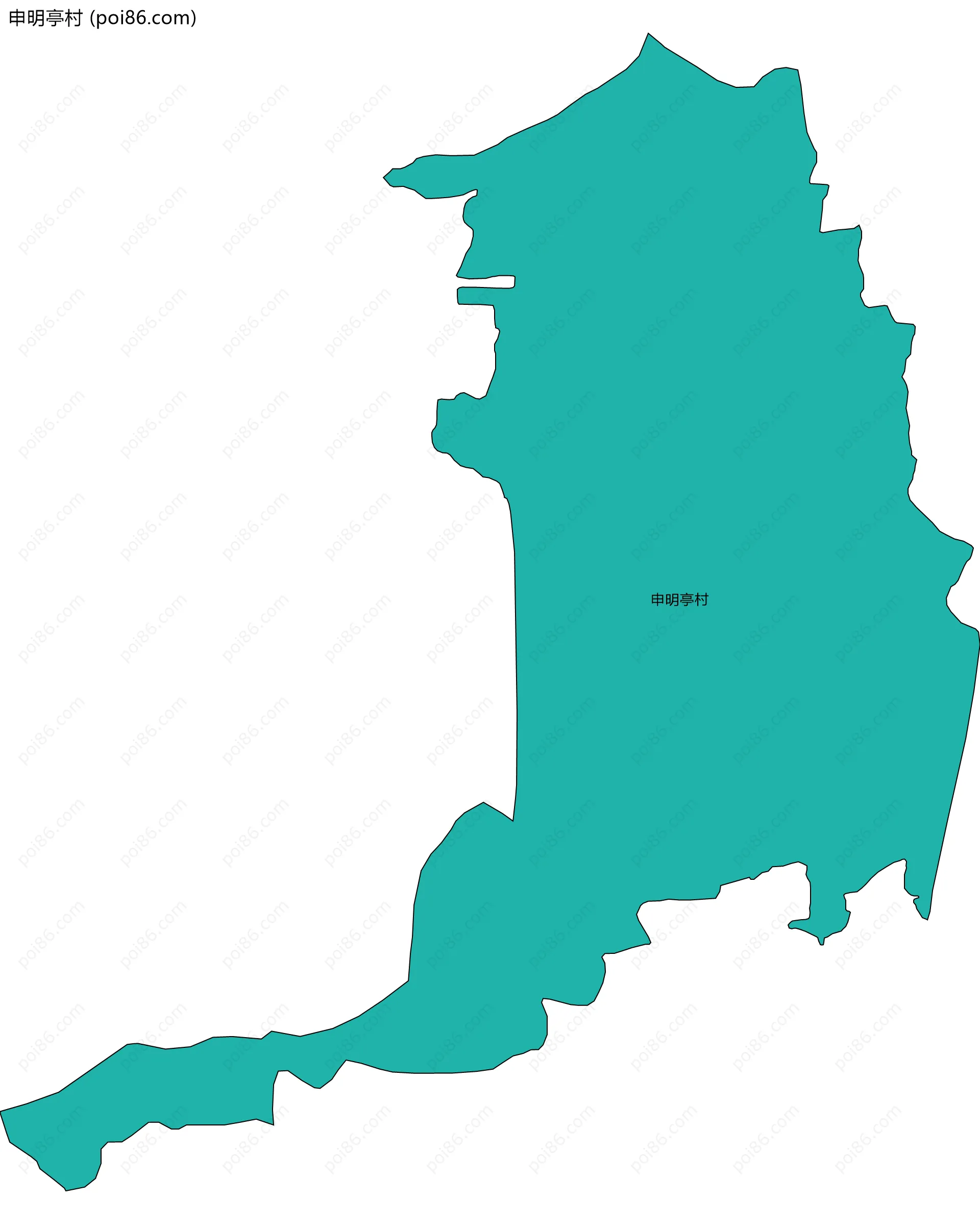 申明亭村边界地图