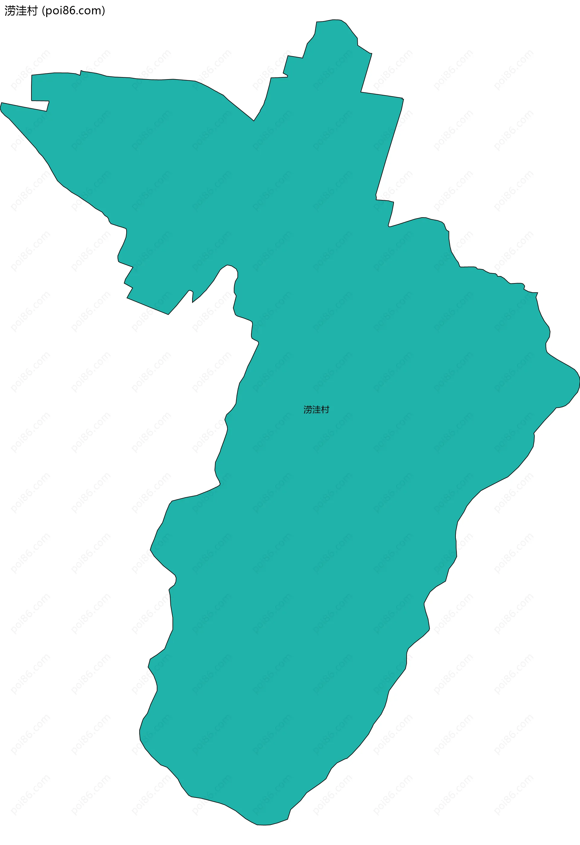 涝洼村边界地图