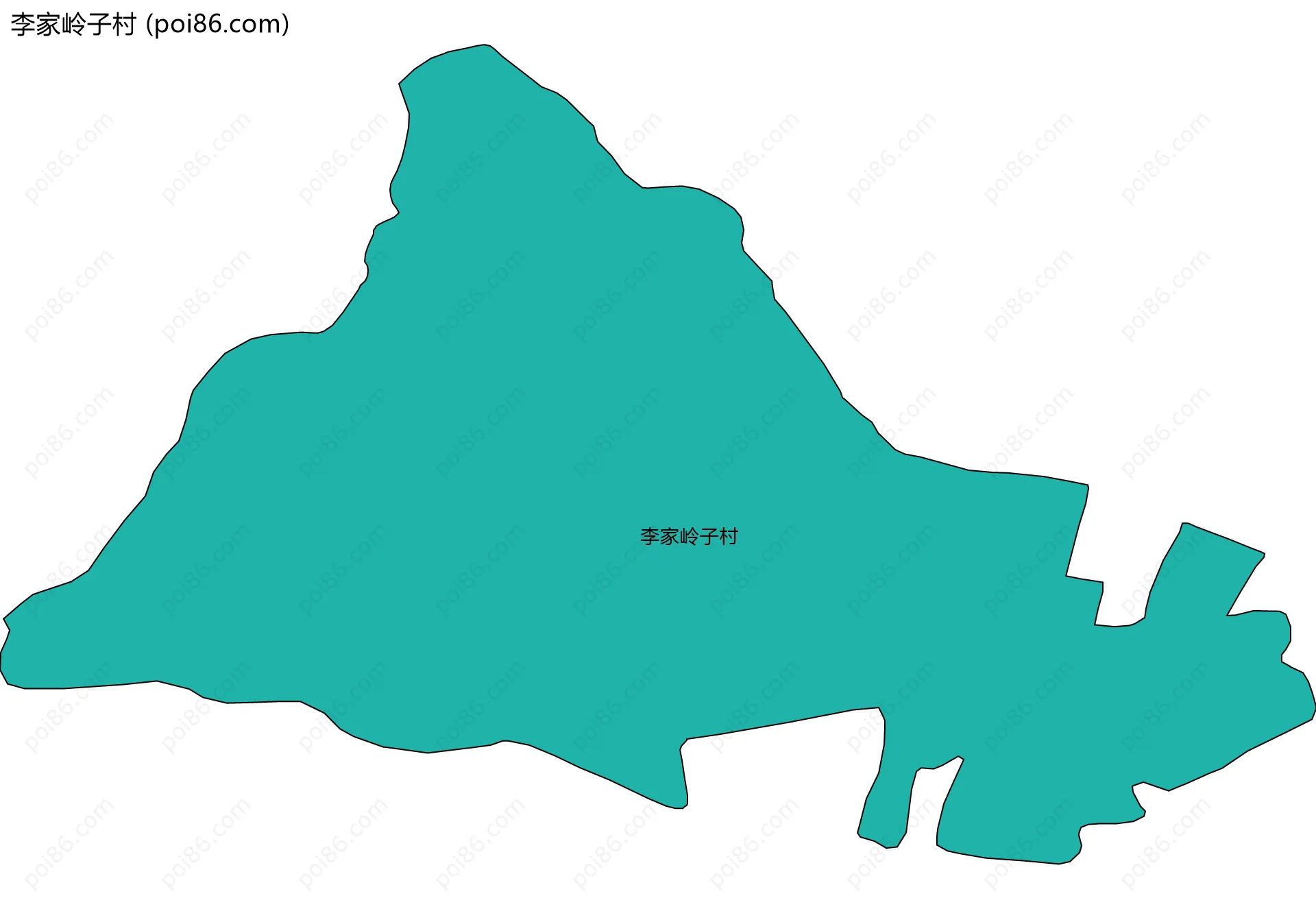 李家岭子村边界地图