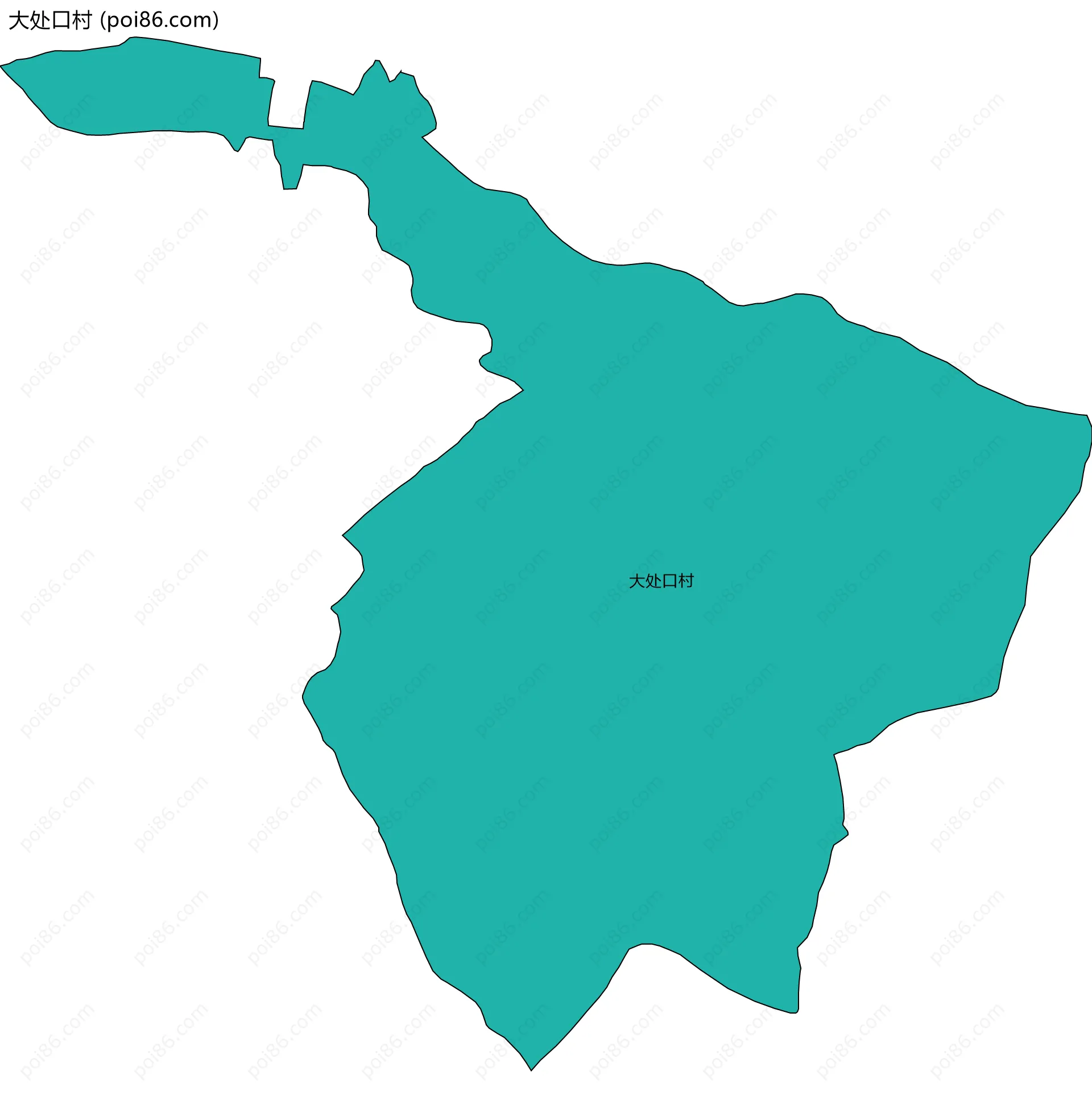 大处口村边界地图