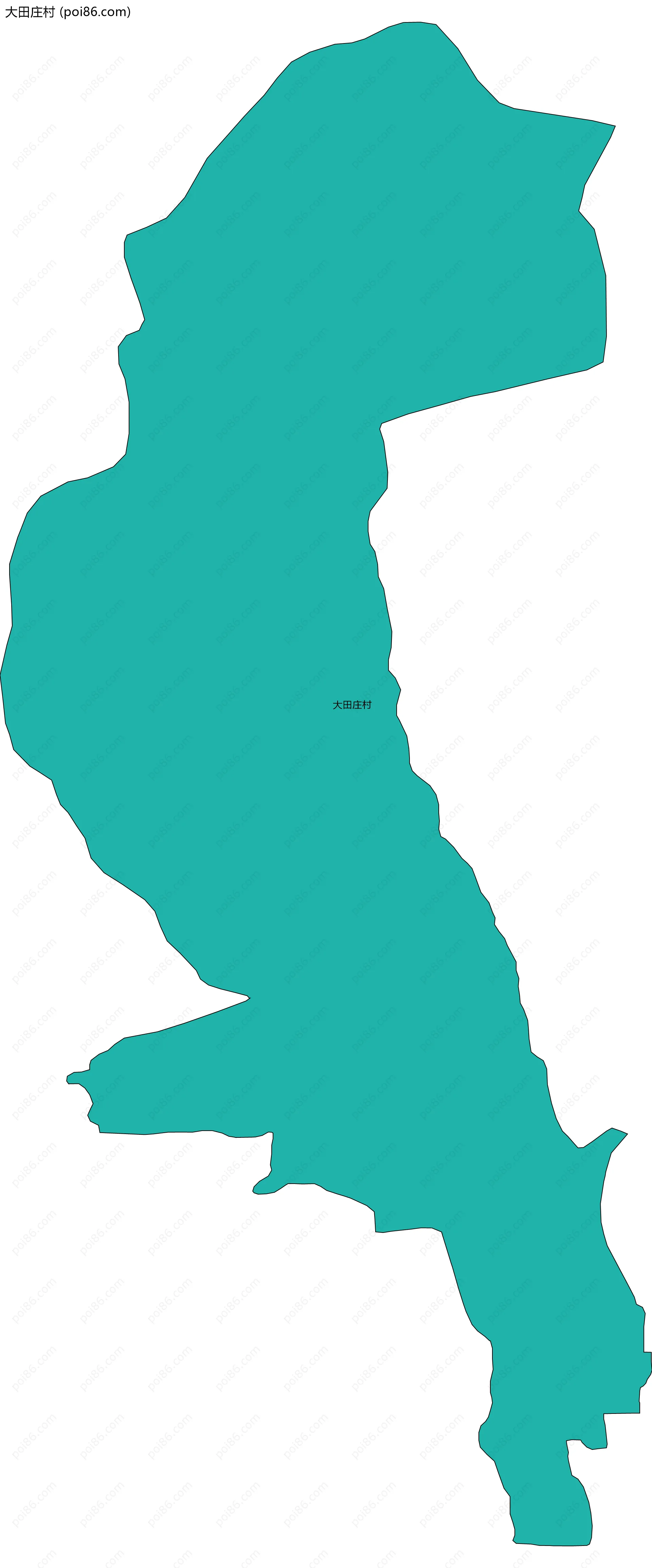 大田庄村边界地图