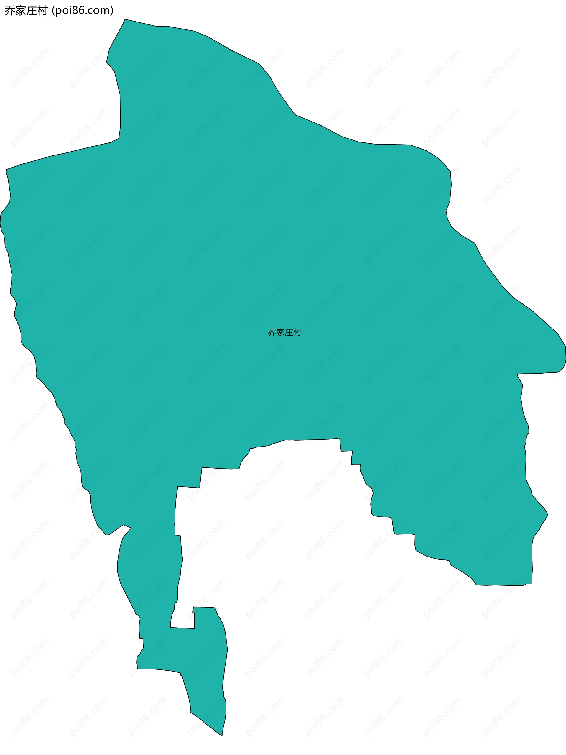 乔家庄村边界地图