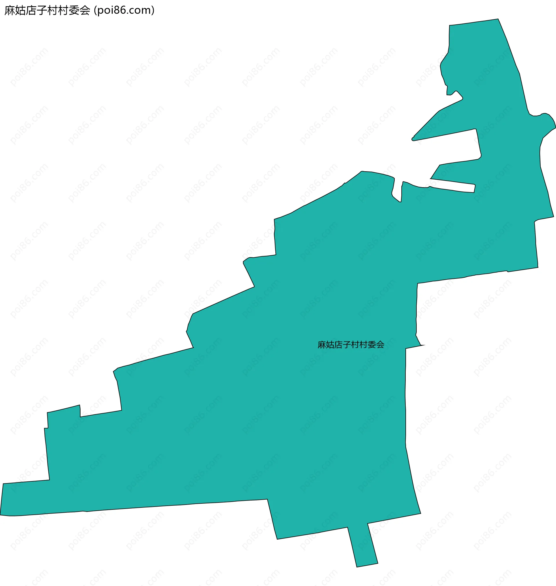 麻姑店子村村委会边界地图