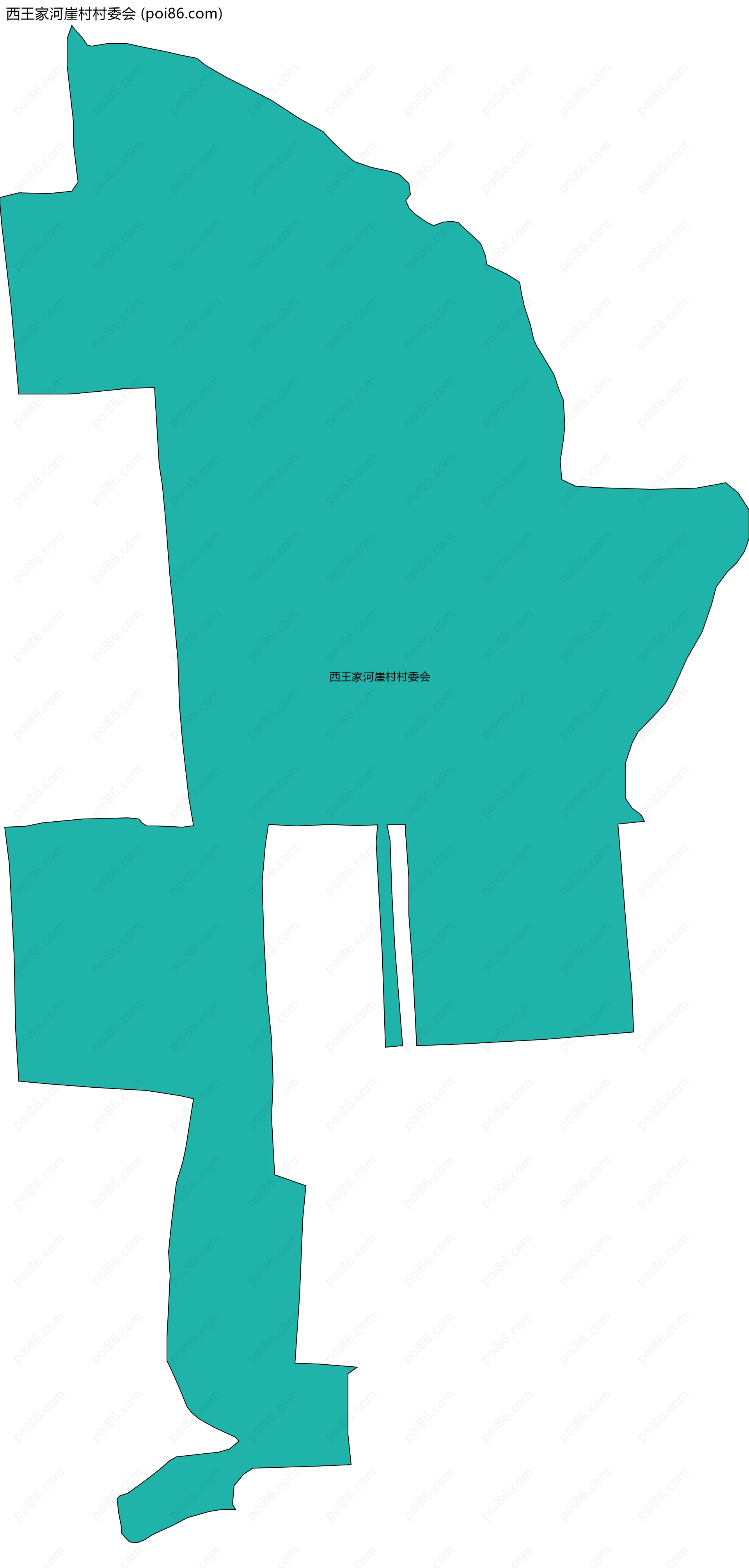 西王家河崖村村委会边界地图