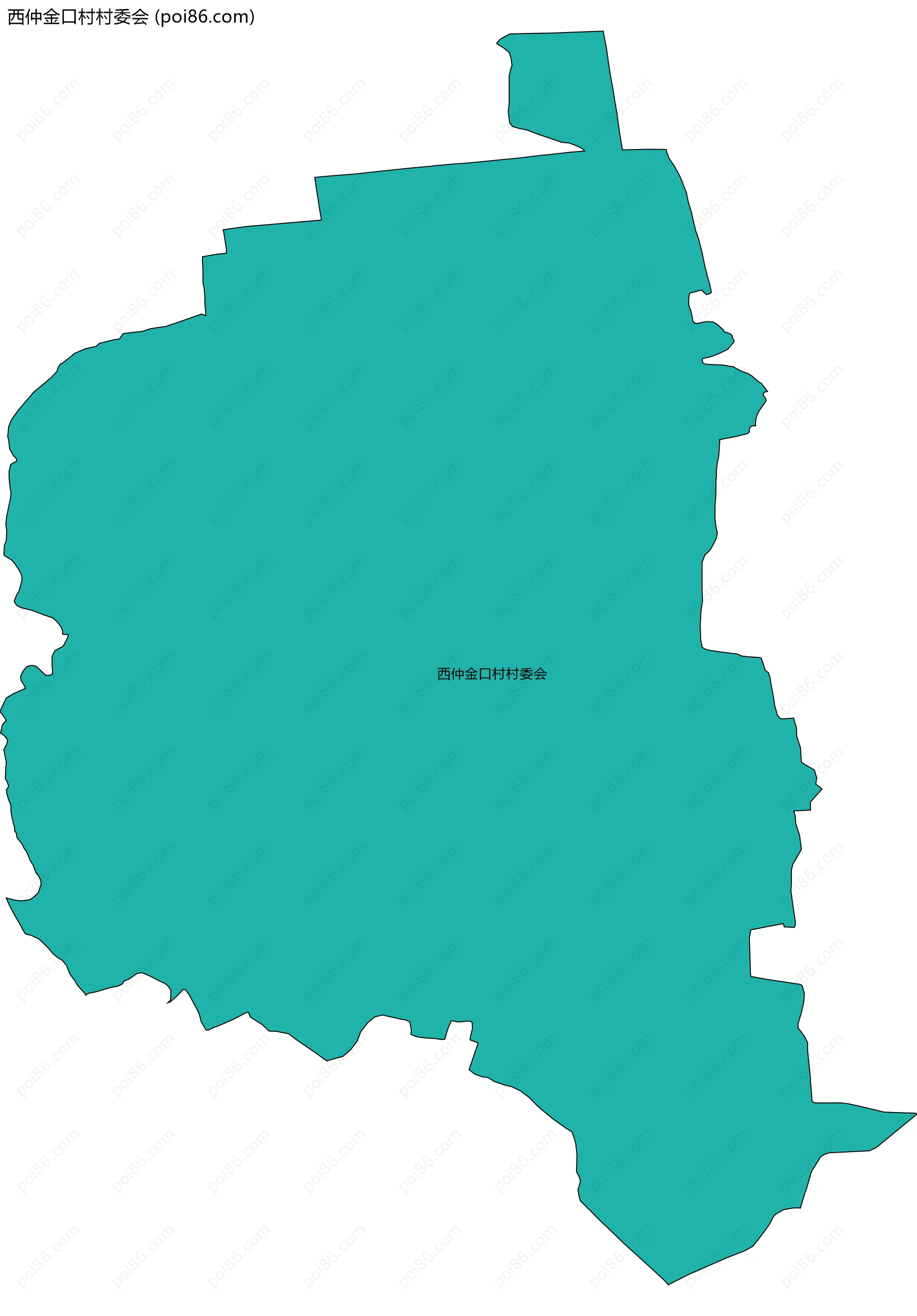 西仲金口村村委会边界地图