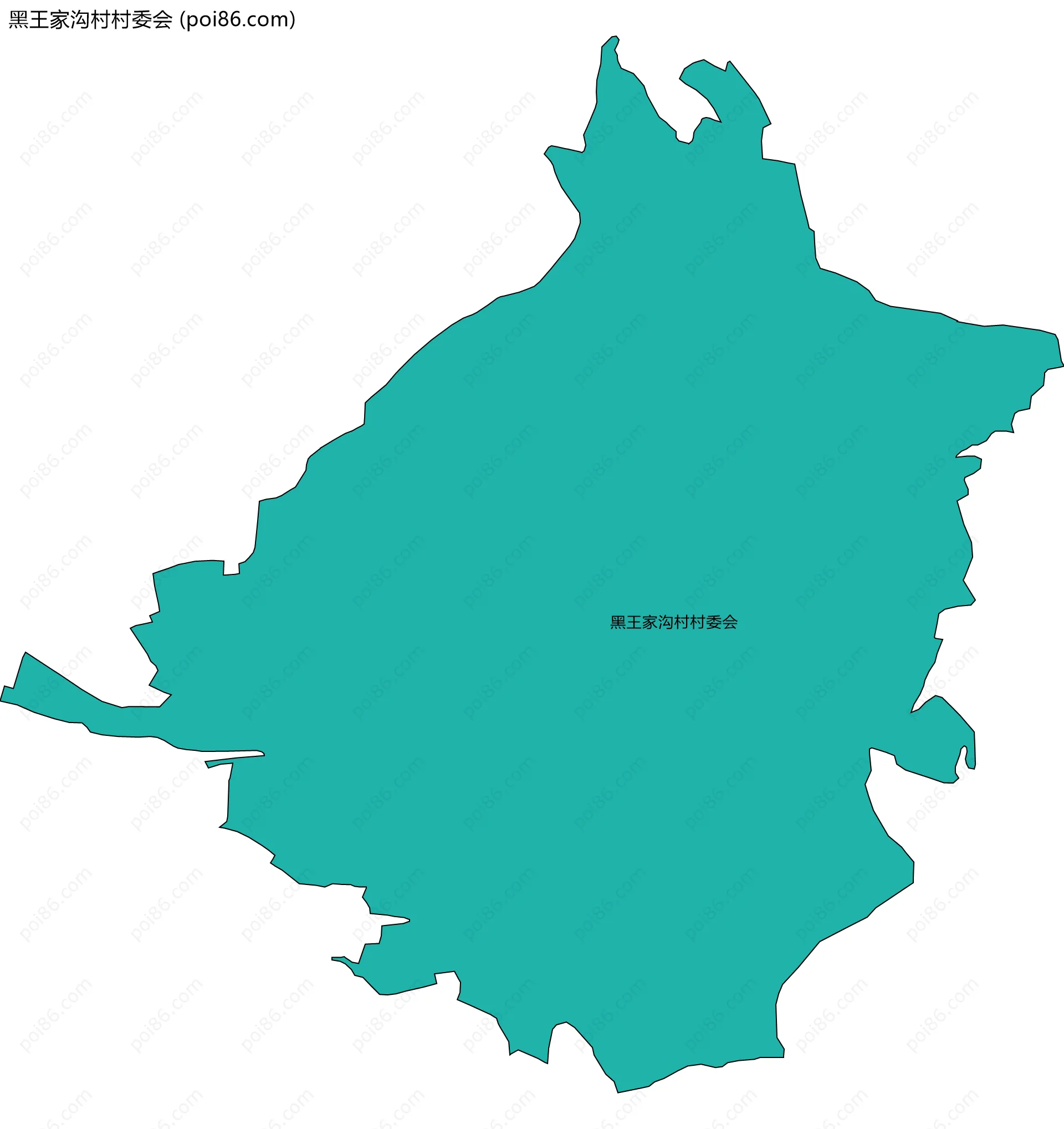 黑王家沟村村委会边界地图