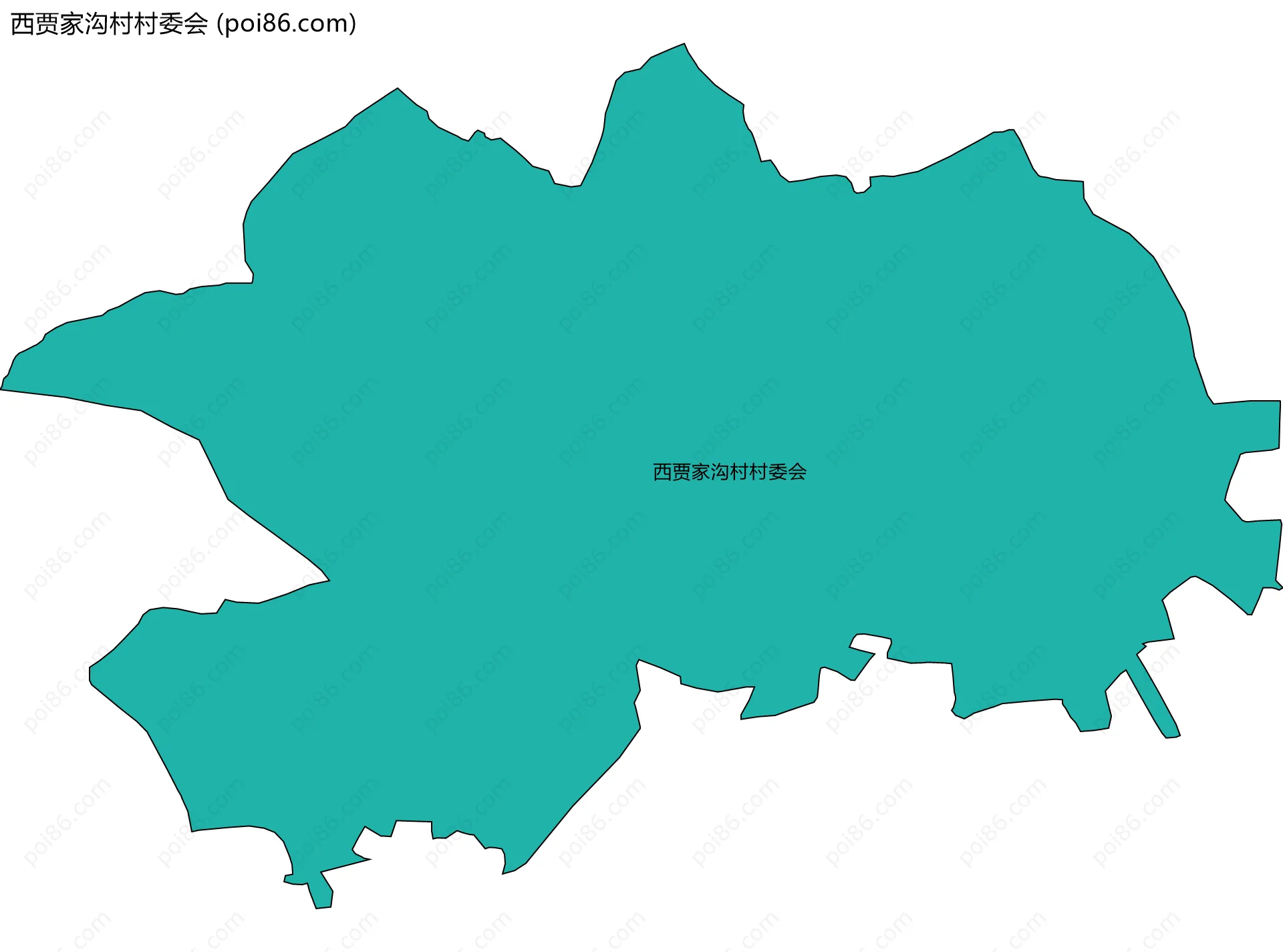 西贾家沟村村委会边界地图